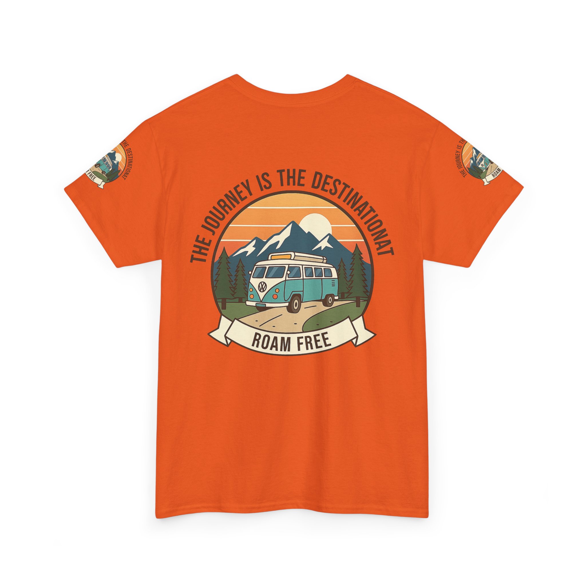 Unisex Heavy Cotton Tee — "The Journey Is The Destination" Roam Free Travel Shirt