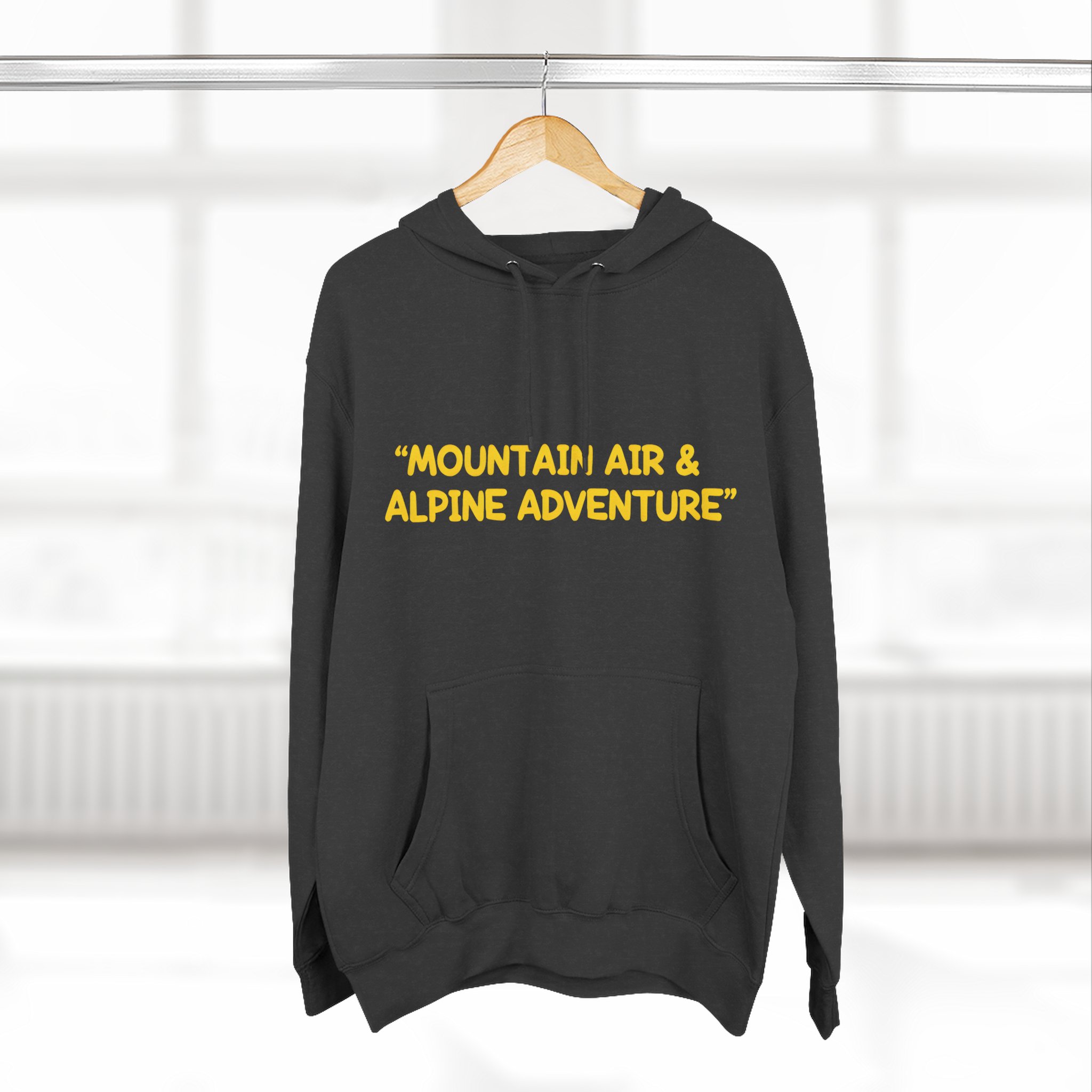 Three-Panel Fleece Hoodie - "Mountain Air-Alpine Adventure" Design Sitcom-Line