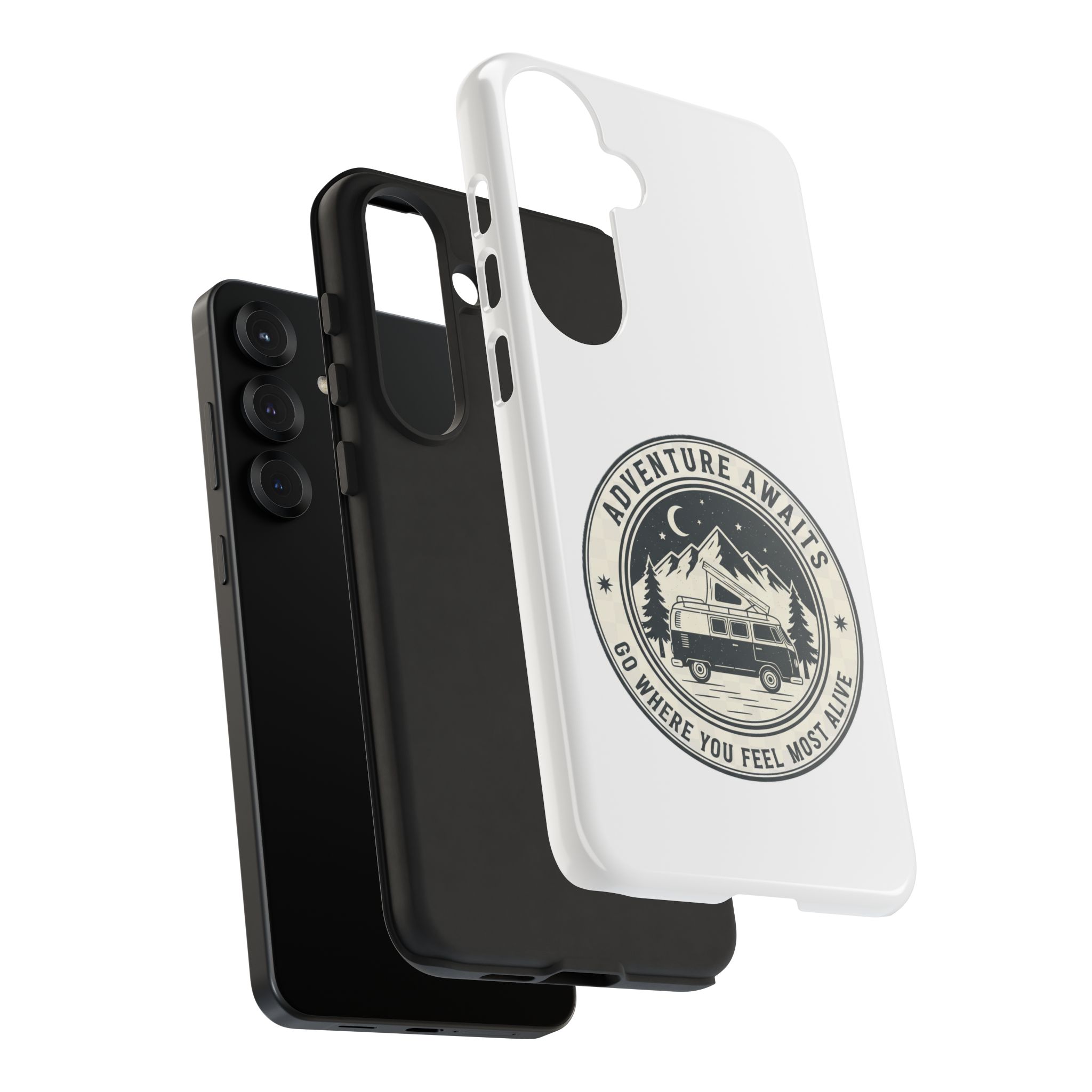 Phone Case — "Adventure Awaits-Go Where You Feel Most Alive" Camper Van Design