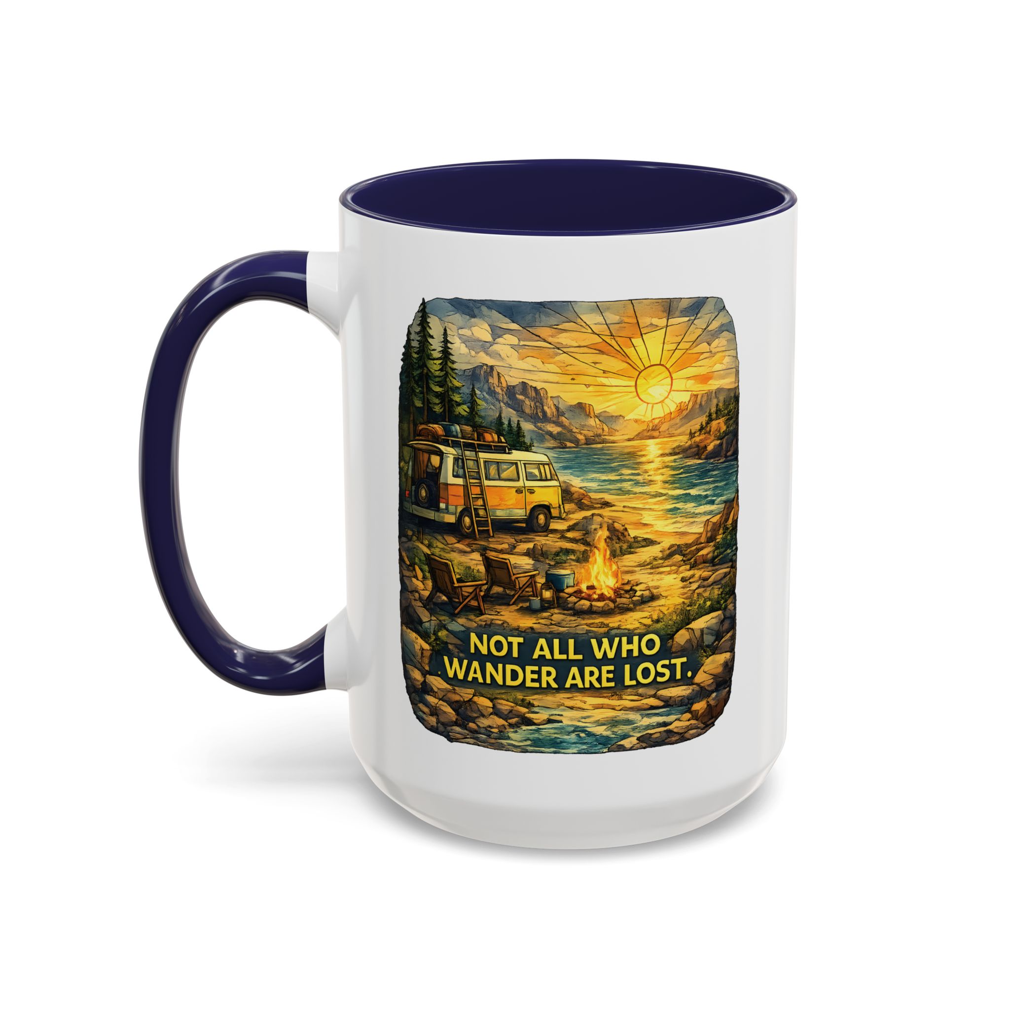 5236622778871451927_2048.jpeg Accent Coffee Mug (11, 15oz) — "Not All Who Wander Are Lost" Design Cubic-Line