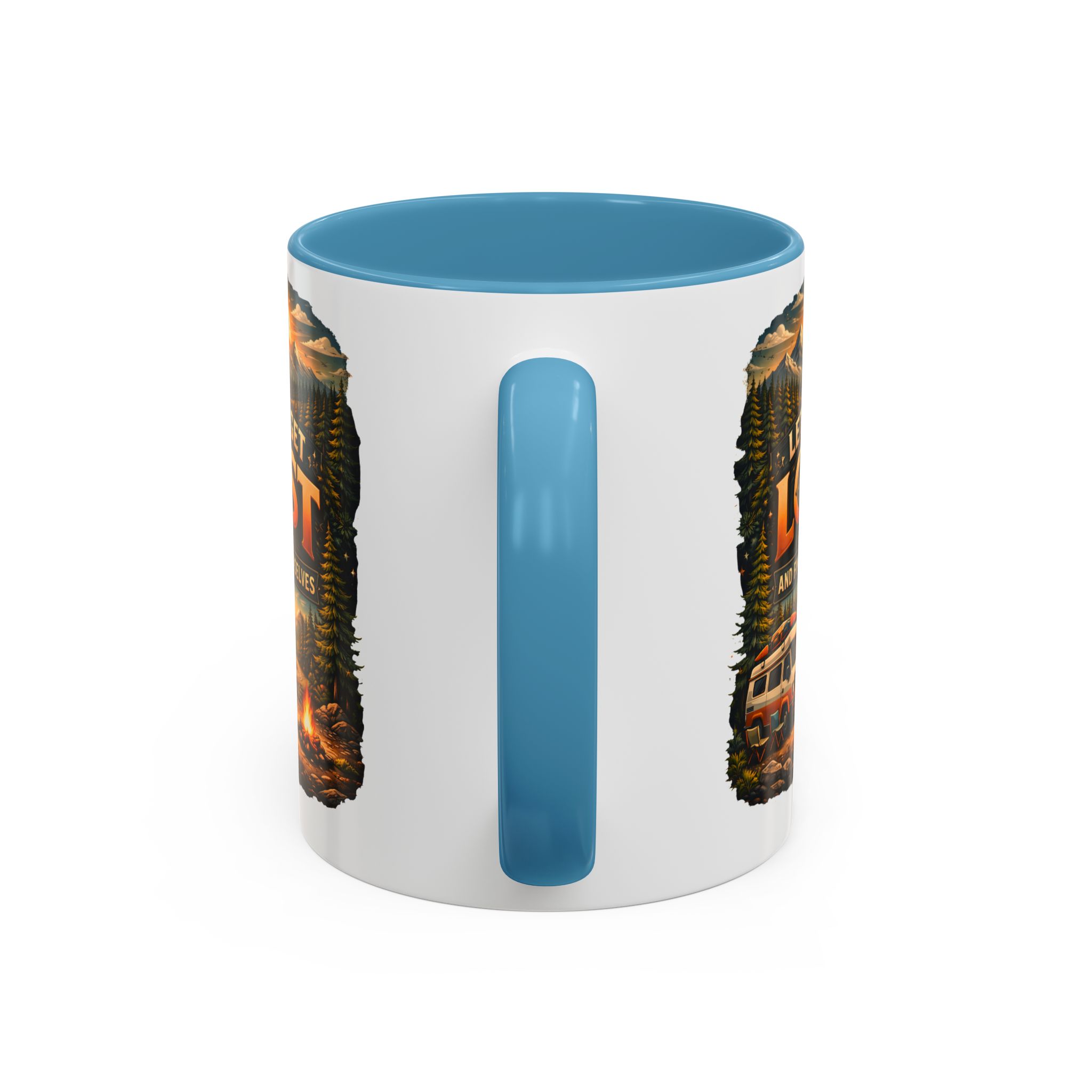 Accent Coffee Mug (11, 15oz) — "Let´s Get Lost And Find Ourselfs" Design Scenic-Line