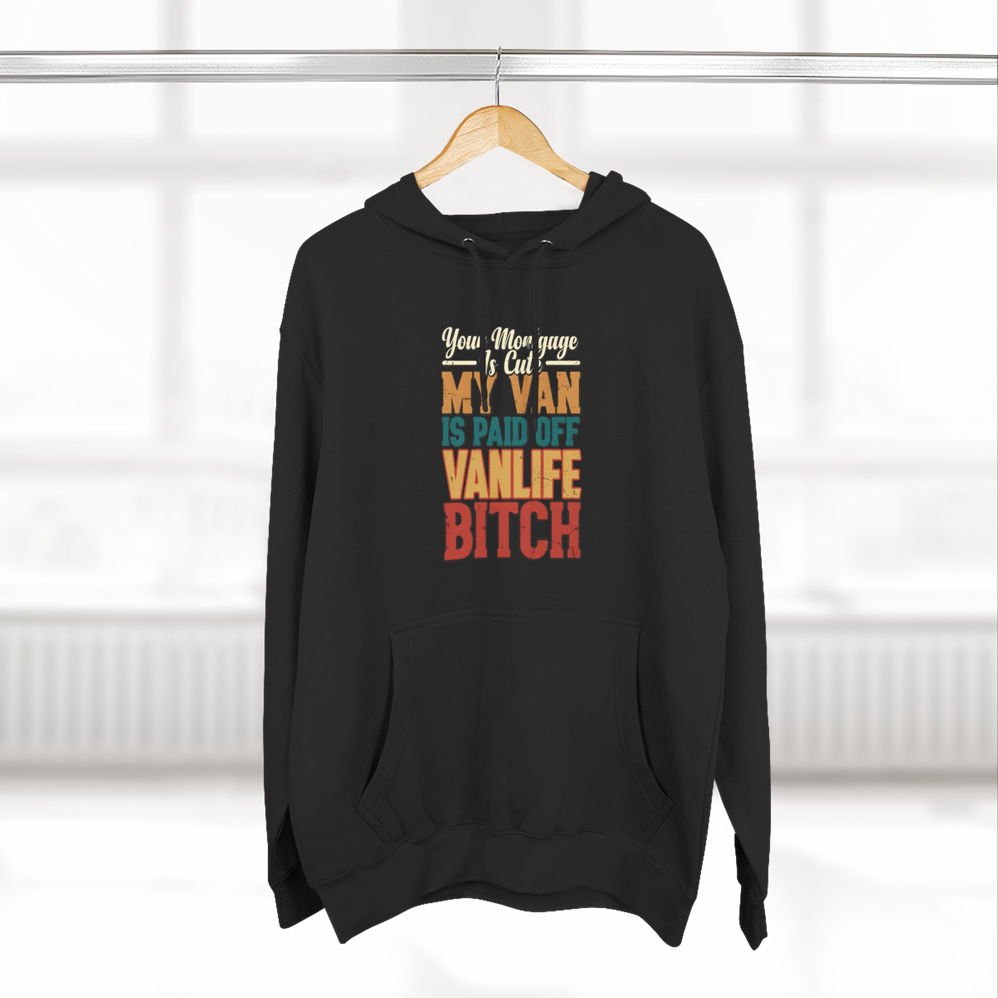 Three-Panel Fleece Hoodie - "Your Mortgage Is Cute" Design F**K-Line