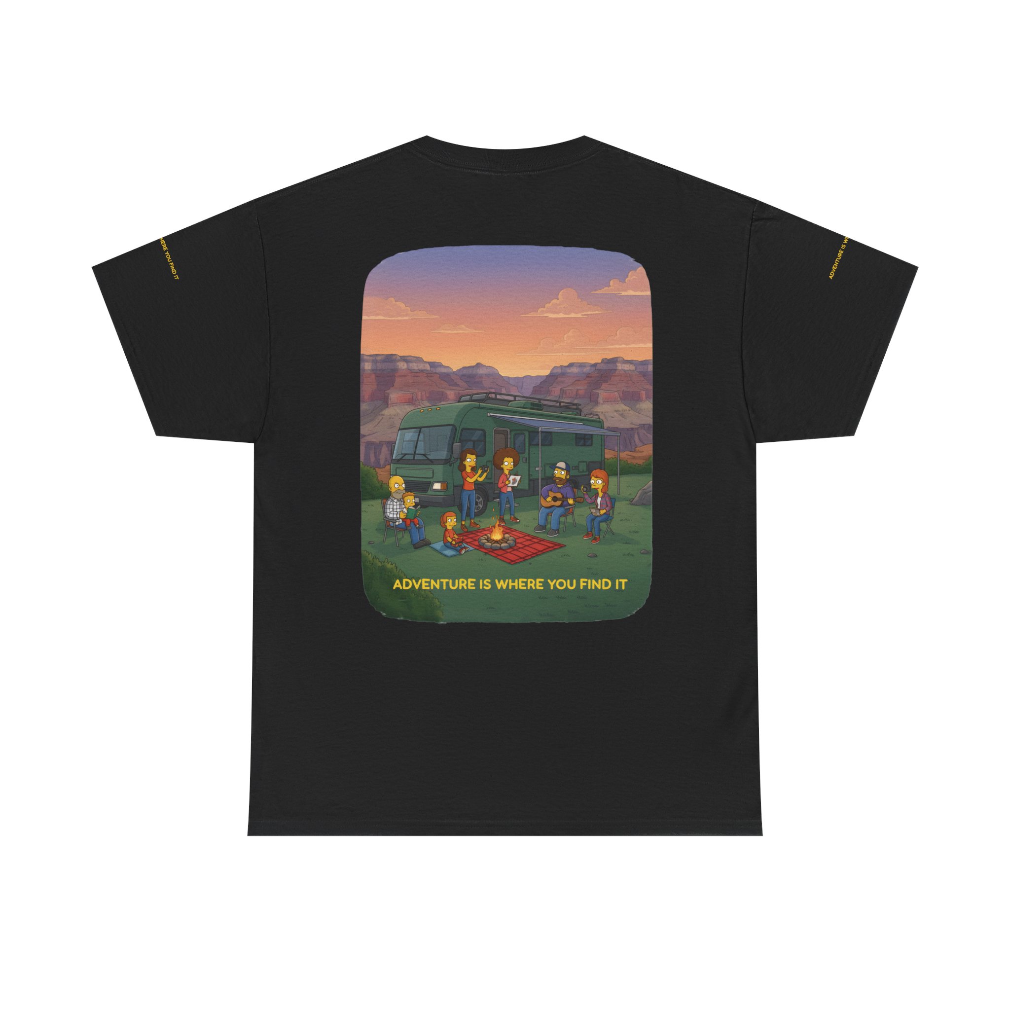 Unisex Heavy Cotton Tee — "Adventure Is Where You Find It" Design Sitcom-Line