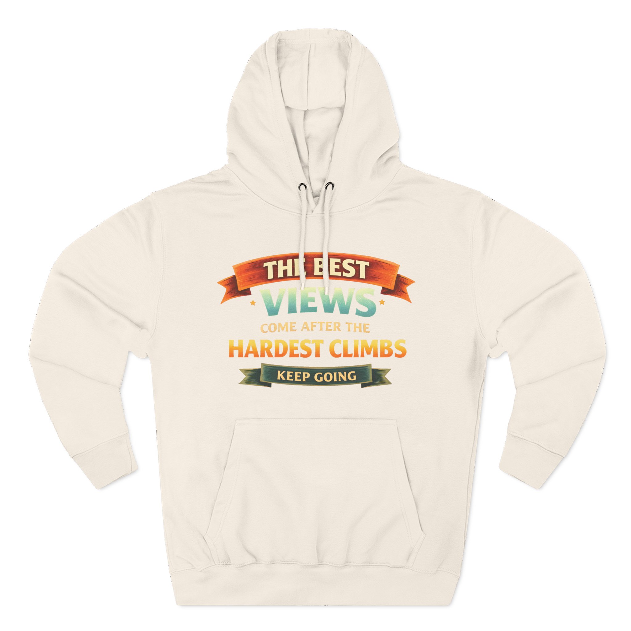 Three-Panel Fleece Hoodie - "The Best Views" Design Scenic-Line