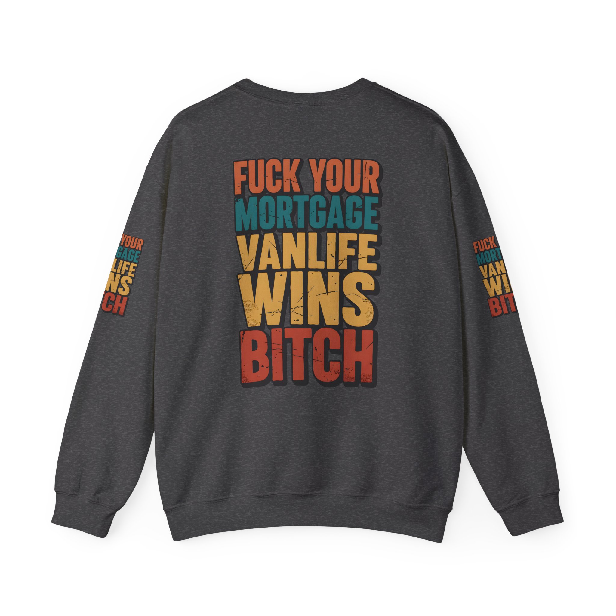 Unisex Heavy Blend™ Crewneck Sweatshirt — "Fuck Your Mortgage" Design F**K-Line