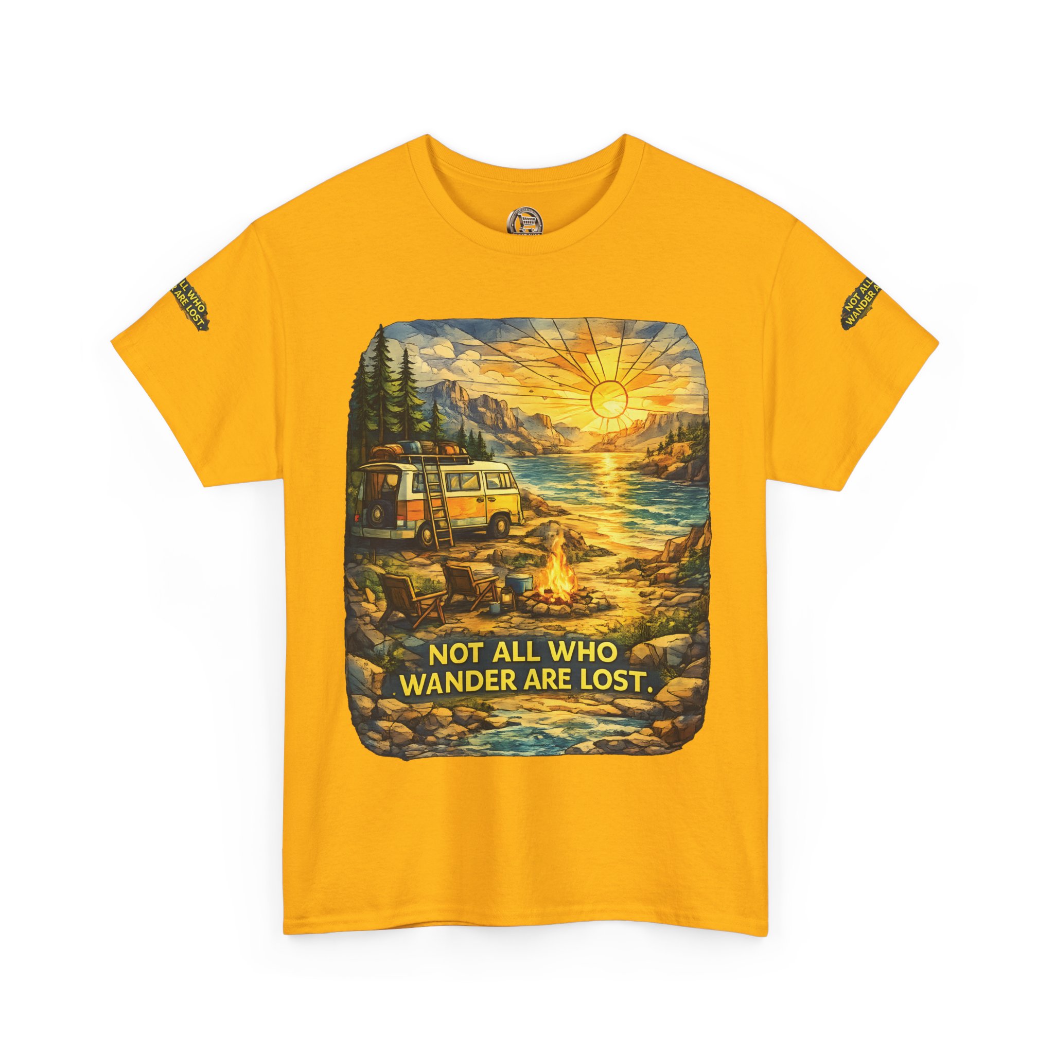 5254943485536551461_2048.jpeg Unisex Heavy Cotton Tee — "Not All Who Wander Are Lost " Design Cubic-Line