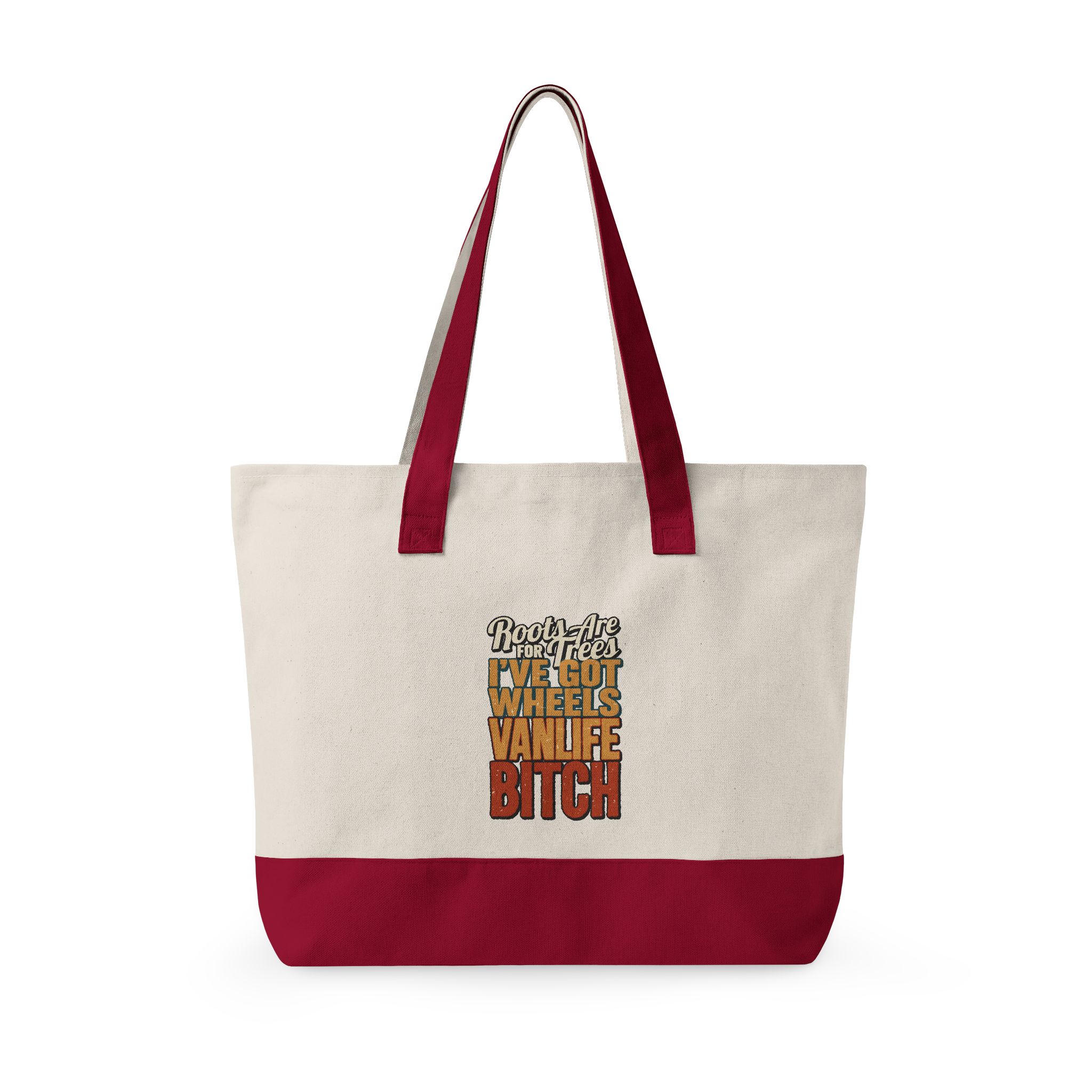 Zippered Canvas Tote — "Roots Are For Trees" (Design F**K-Line)