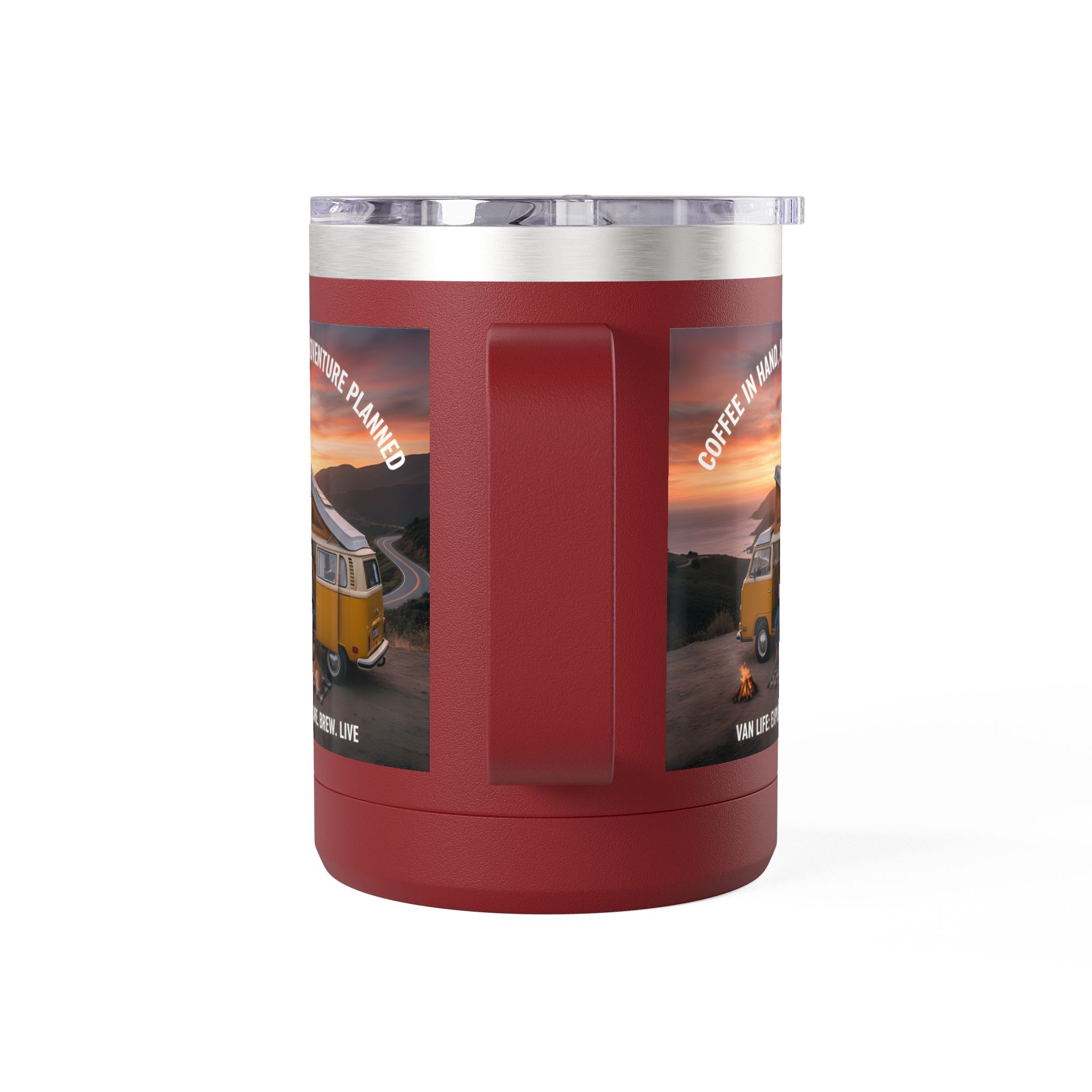 Coffee Mug Tumbler, 15oz — "Coffee in Hand, Adventure Planned"