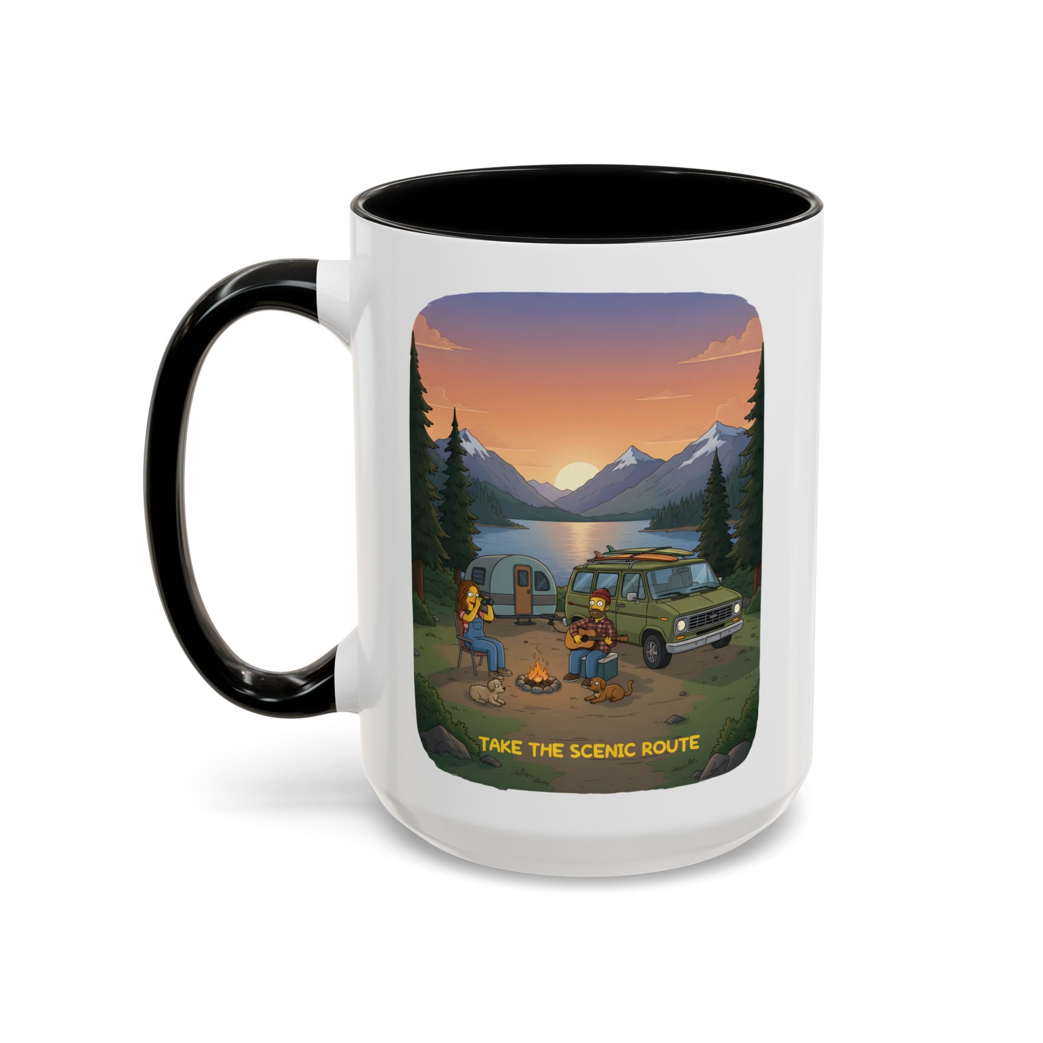 5261280375164464991_2048.jpeg Accent Coffee Mug (11, 15oz) — "Take The Scenic Route" Design Sitcom-Line