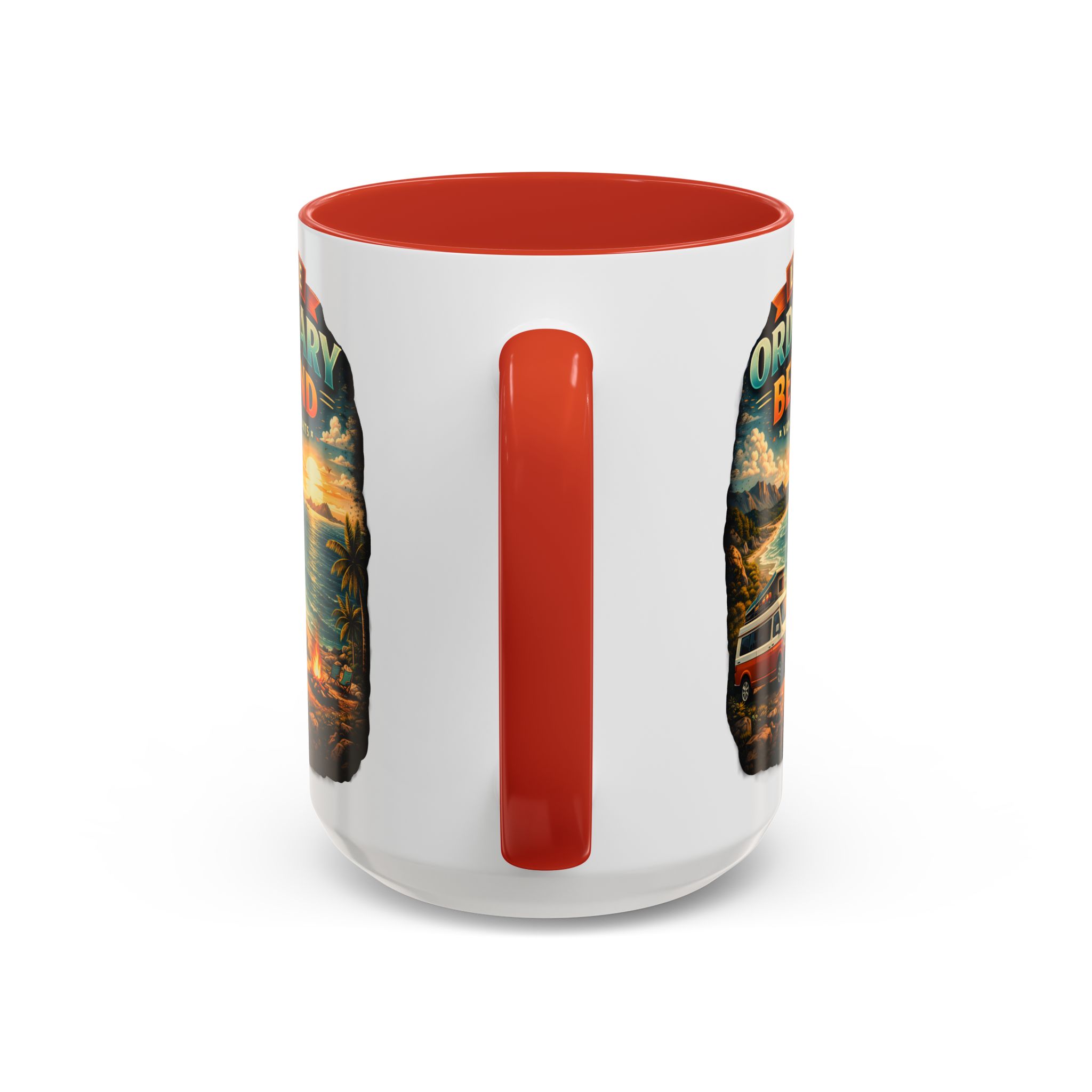 Accent Coffee Mug (11, 15oz) — "Leave Ordinary Behind" Design Scenic-Line