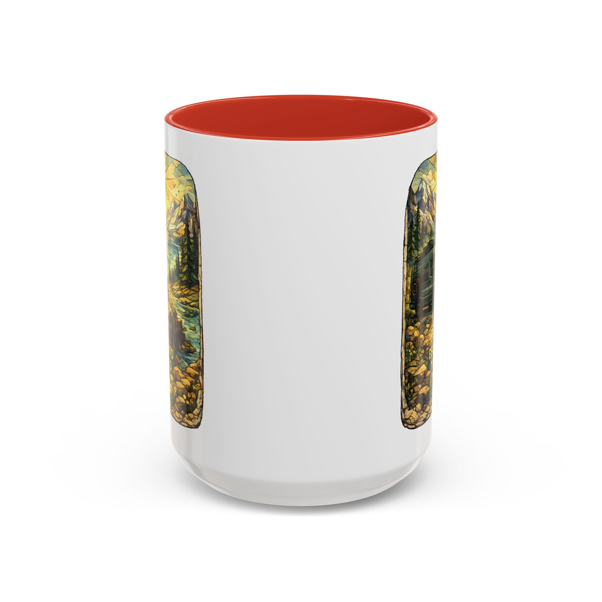 Accent Coffee Mug (11, 15oz) — "Escape Into The Wild" Design Cubic-Line