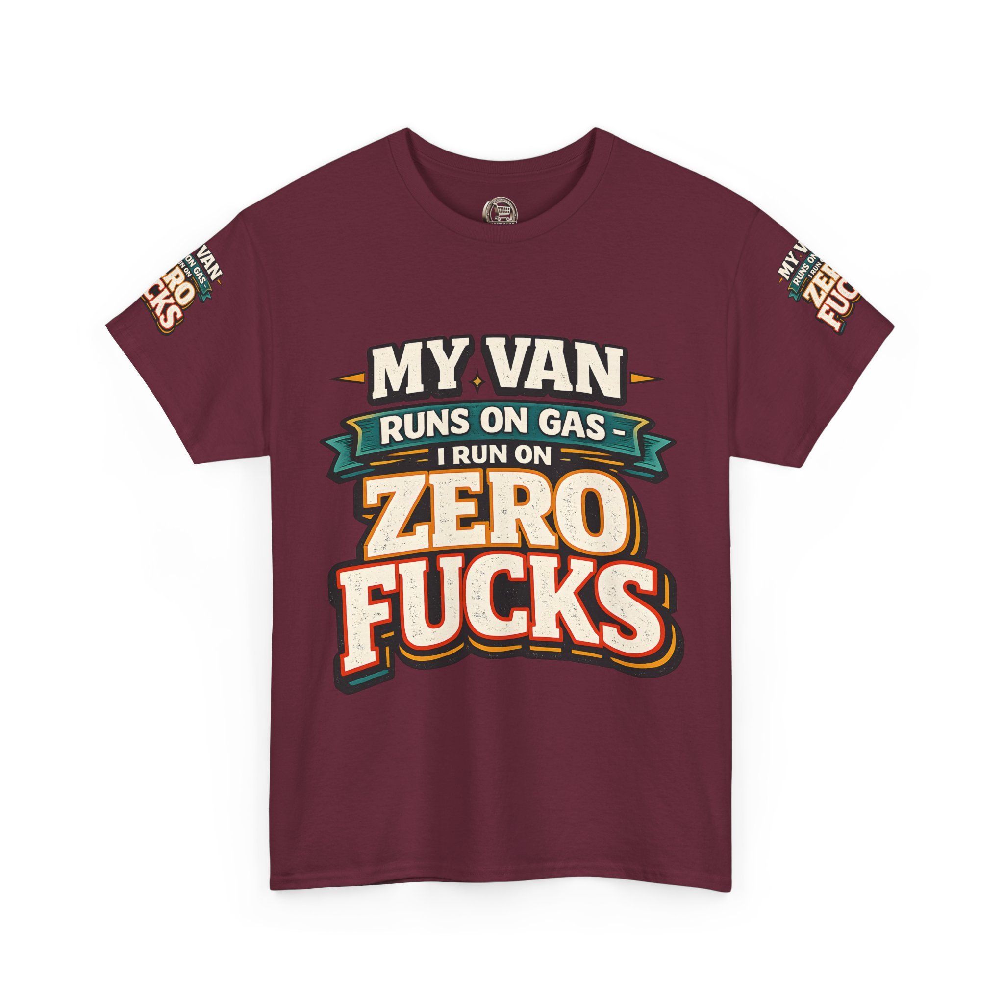 Unisex Heavy Cotton Tee — "My Van Runs On Gas" Design F**K-Line