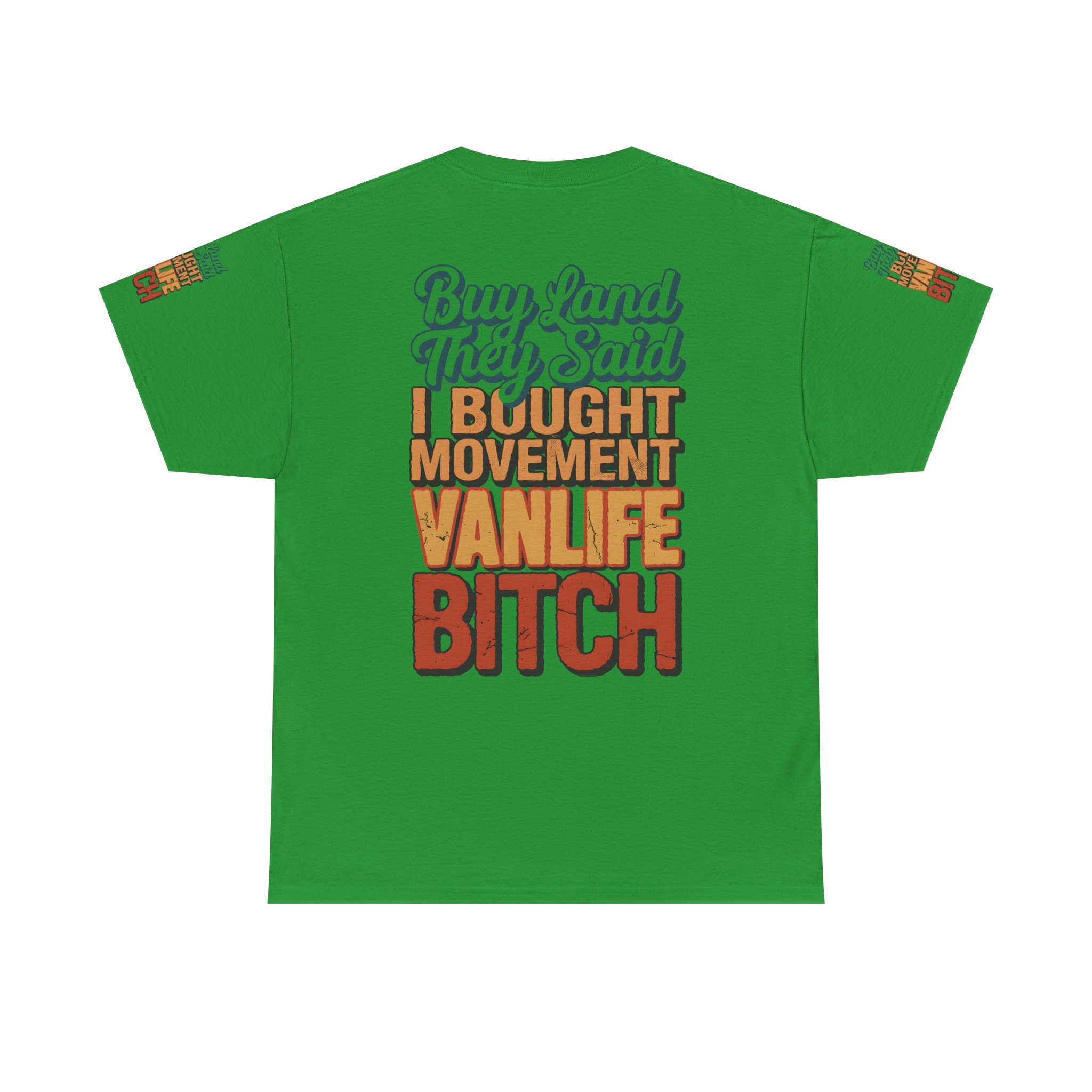 Unisex Heavy Cotton Tee — "Buy Land They Said" Design F**K-Line