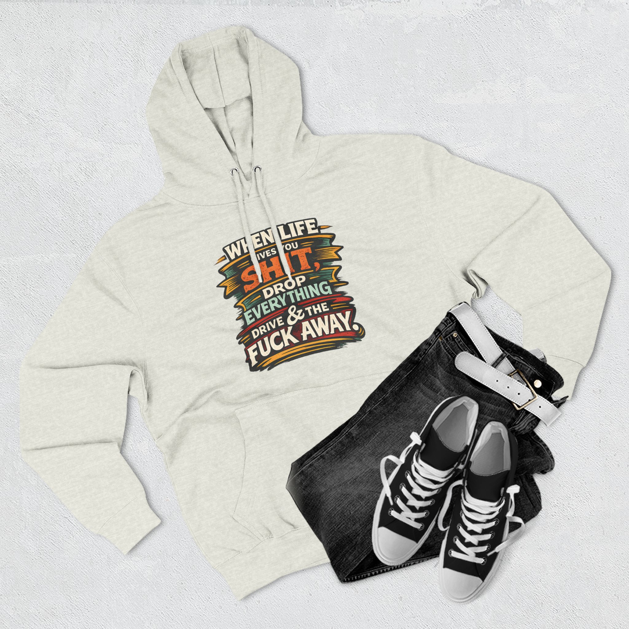 5291815938833461566_2048.jpeg Three-Panel Fleece Hoodie - "When Live Gives You Shit" Design F**K-Line