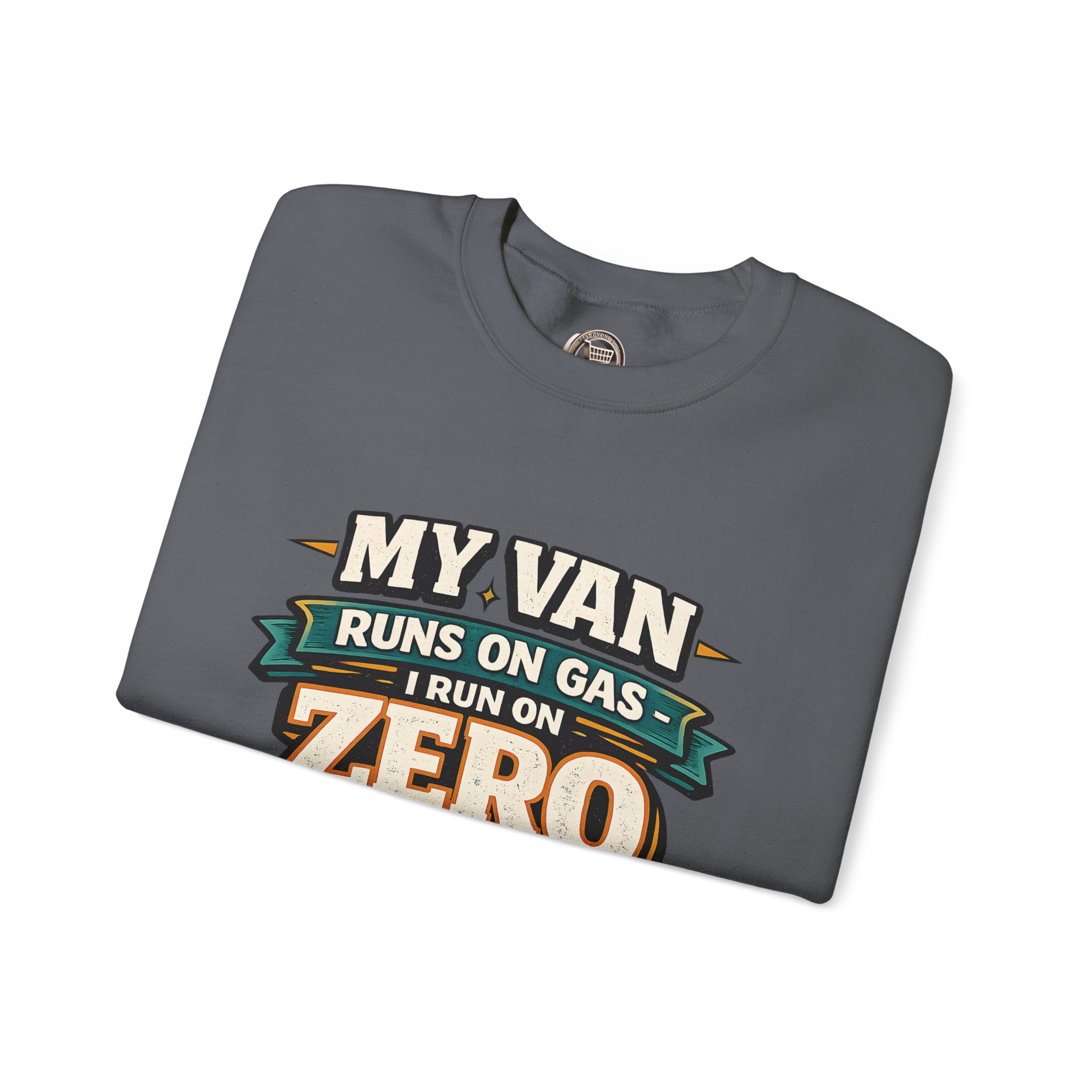 Unisex Heavy Blend™ Crewneck Sweatshirt — "My Van Runs On Gas" Design F**K-Line