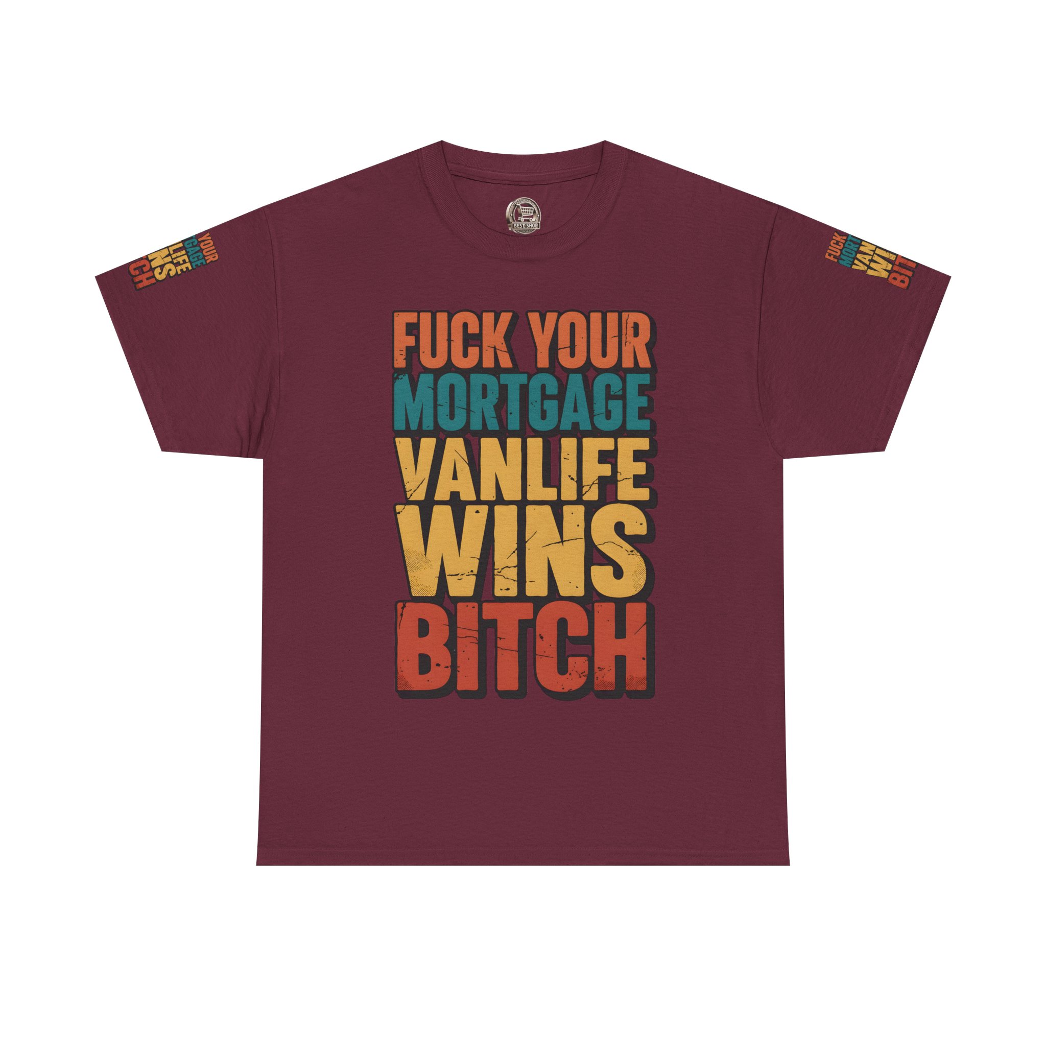Unisex Heavy Cotton Tee — "Fuck Your Mortgage" Design F**K-Line