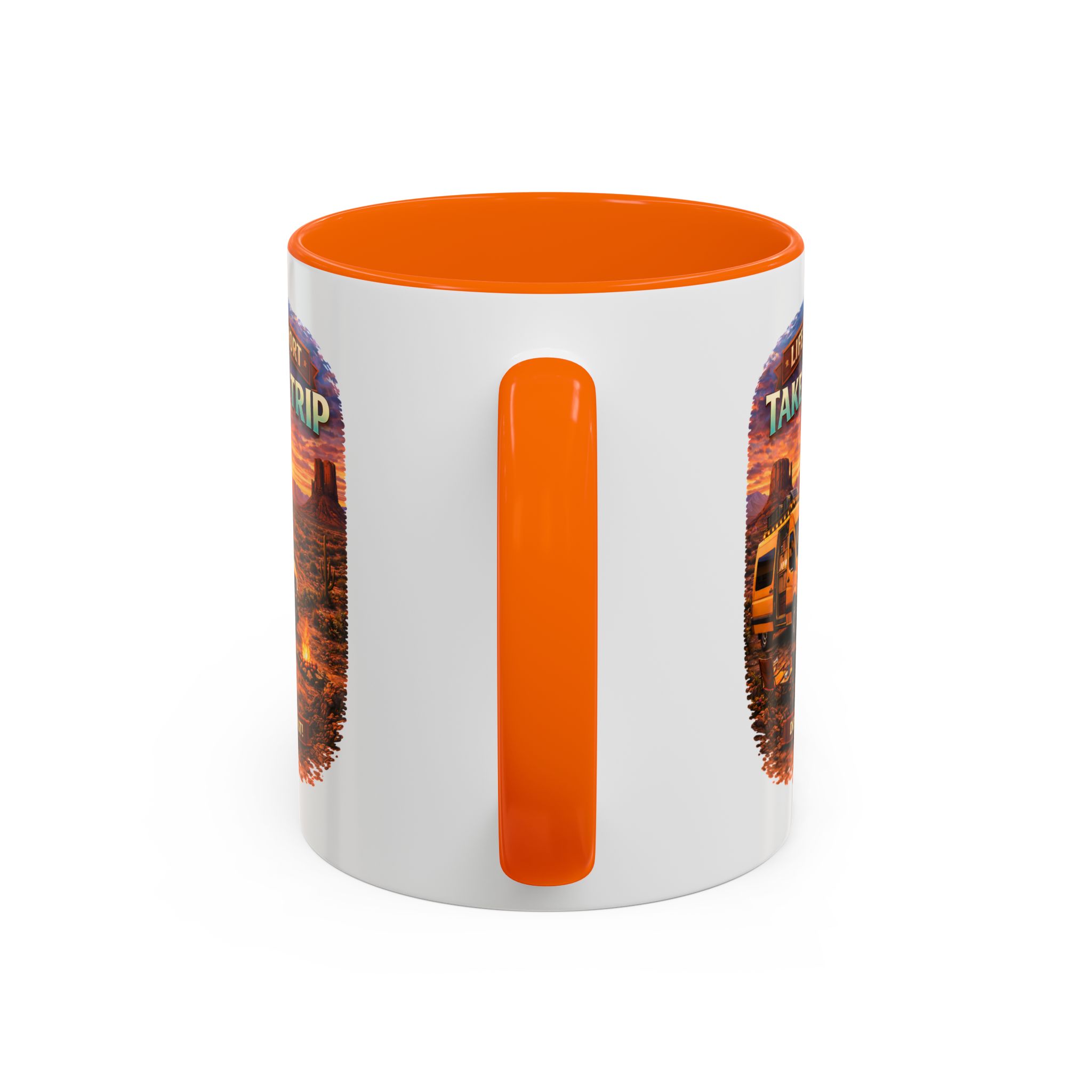 Accent Coffee Mug (11, 15oz) — "Live Is Short Take The Trip" Design Scenic-Line