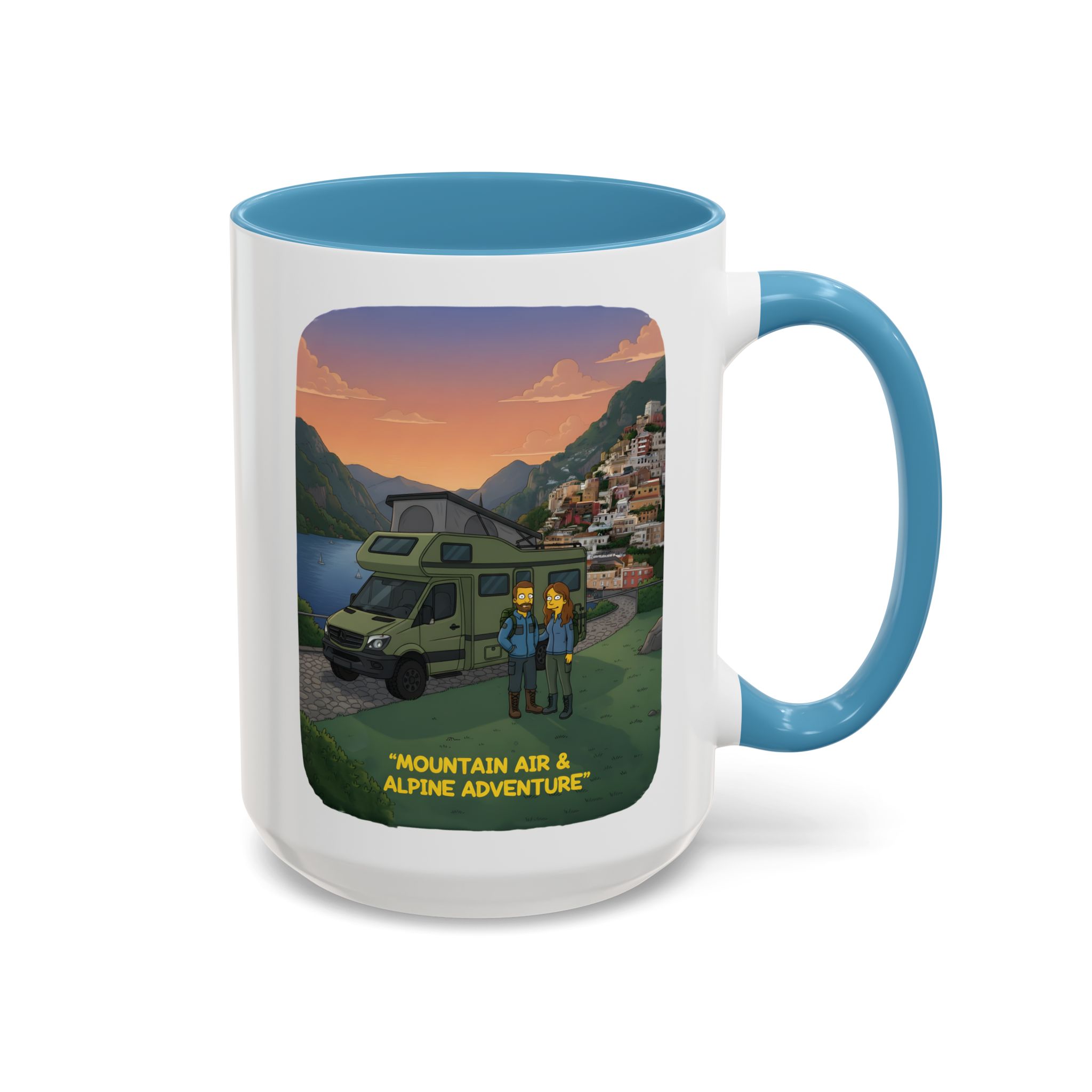 Accent Coffee Mug (11, 15oz) — "Mountain Air And Alpine Adventure"" Design Sitcom-Line