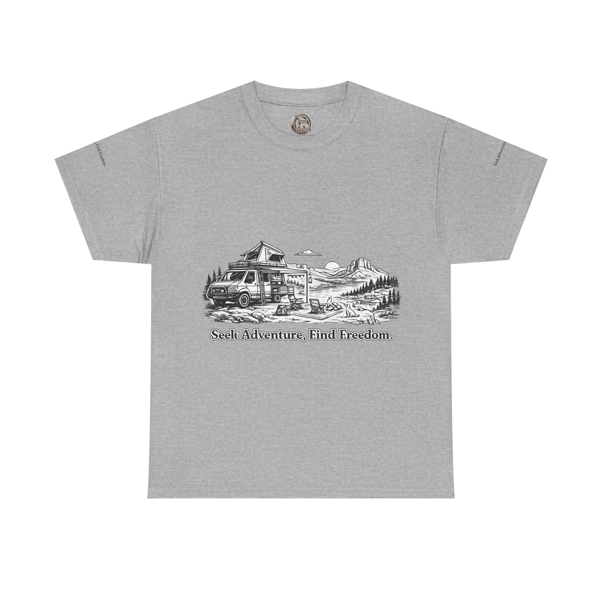 5311626277965179022_2048.jpeg Unisex Heavy Cotton Tee — "Seek Adventure, Find Freedom" Design Minimal-Line