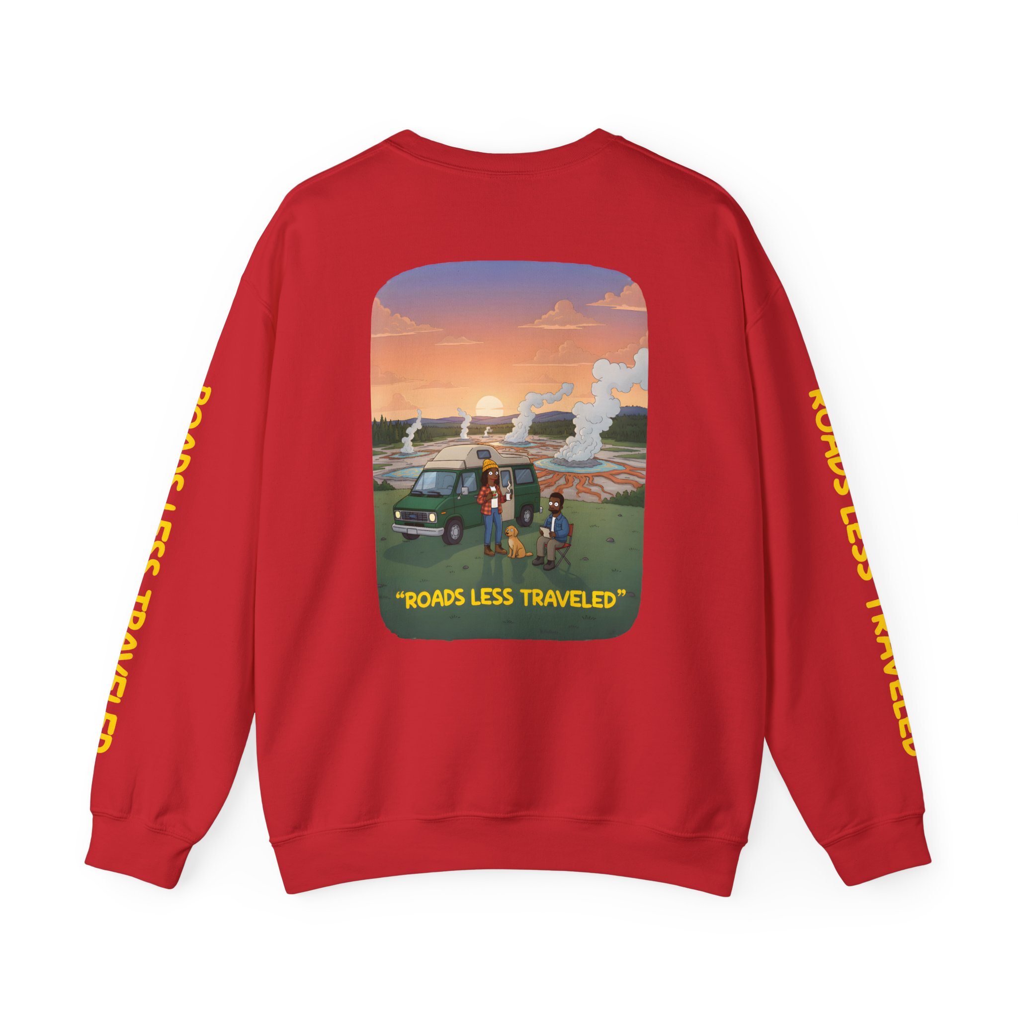 Unisex Heavy Blend™ Crewneck Sweatshirt — "Roads Less Traveled" Design Sitcom-Line