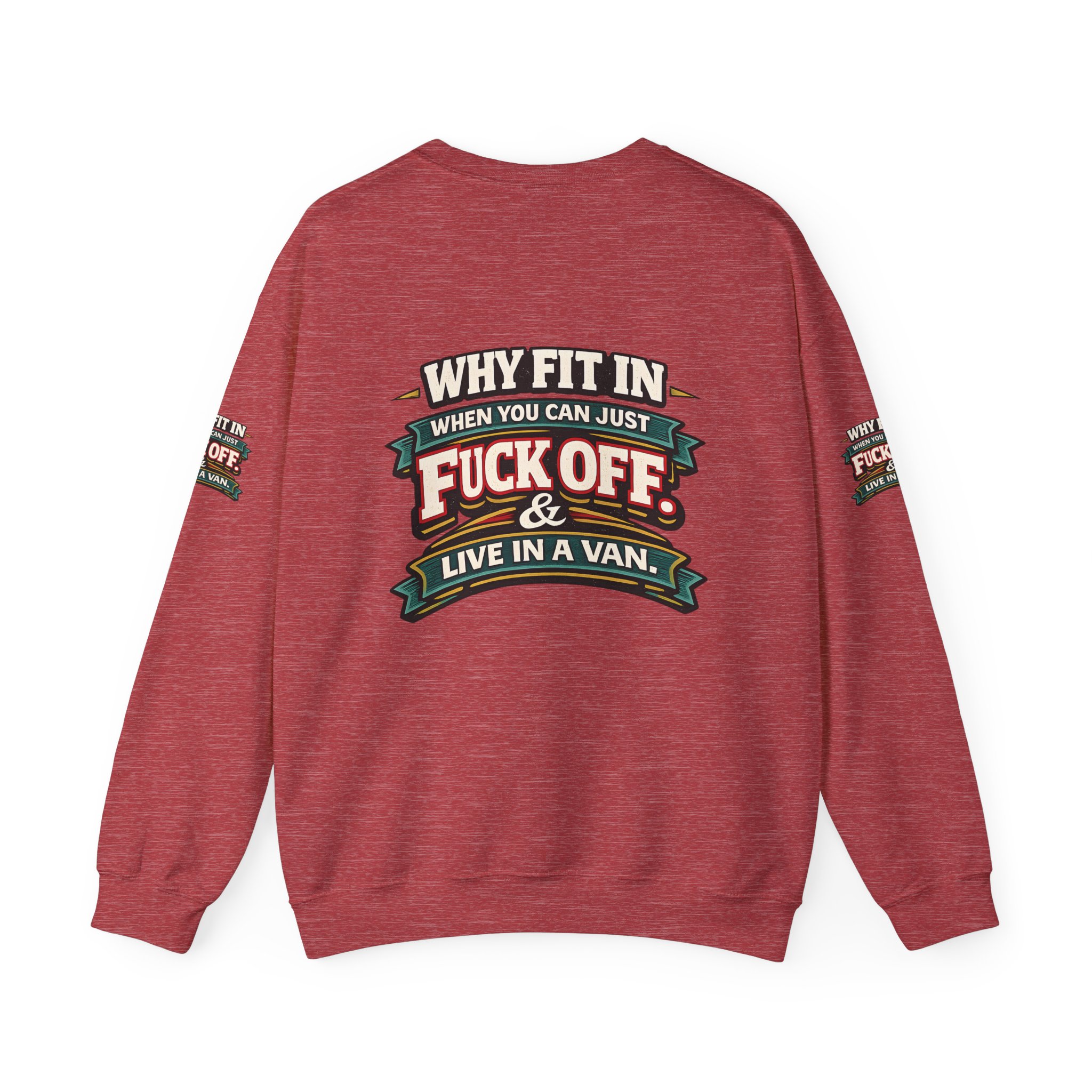 Unisex Heavy Blend™ Crewneck Sweatshirt — "Why Fit In" Design F**K-Line