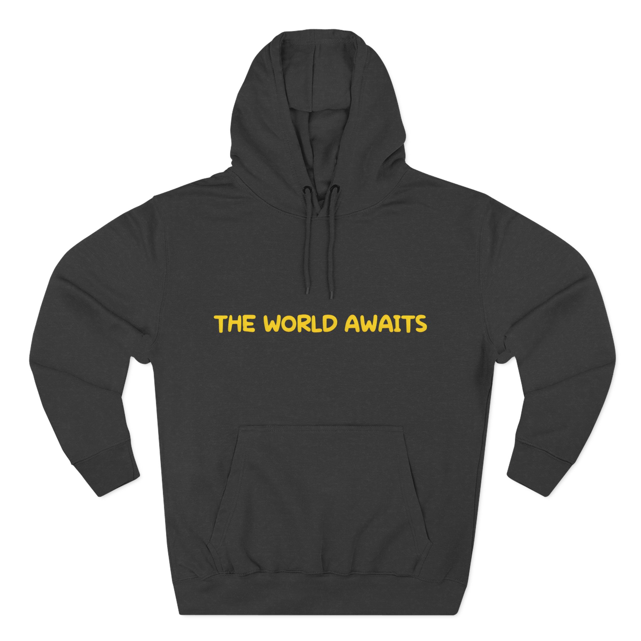 Three-Panel Fleece Hoodie - "The World Awaits" Design Sitcom-Line