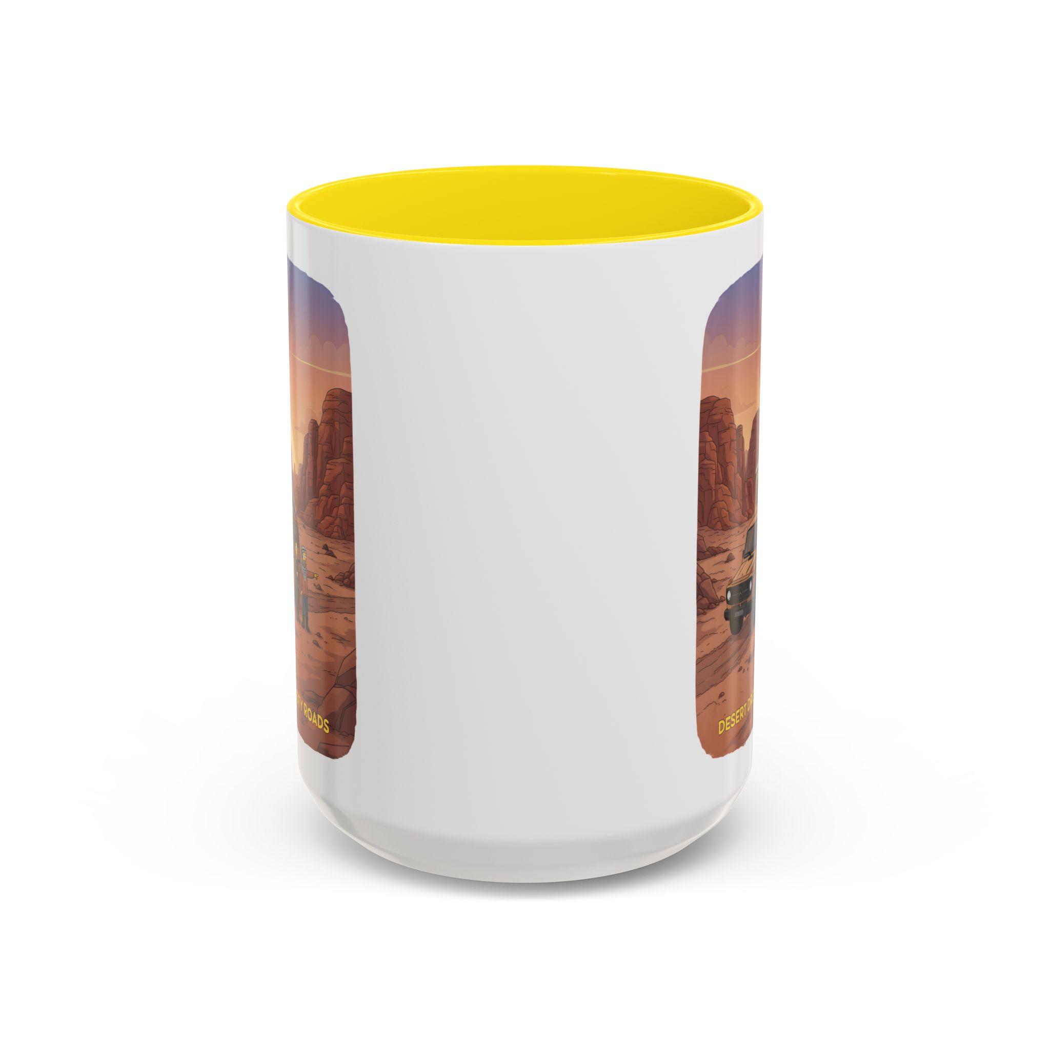 Accent Coffee Mug (11, 15oz) — "Desert Dreams Dusty Roads" Design Sitcom-Line