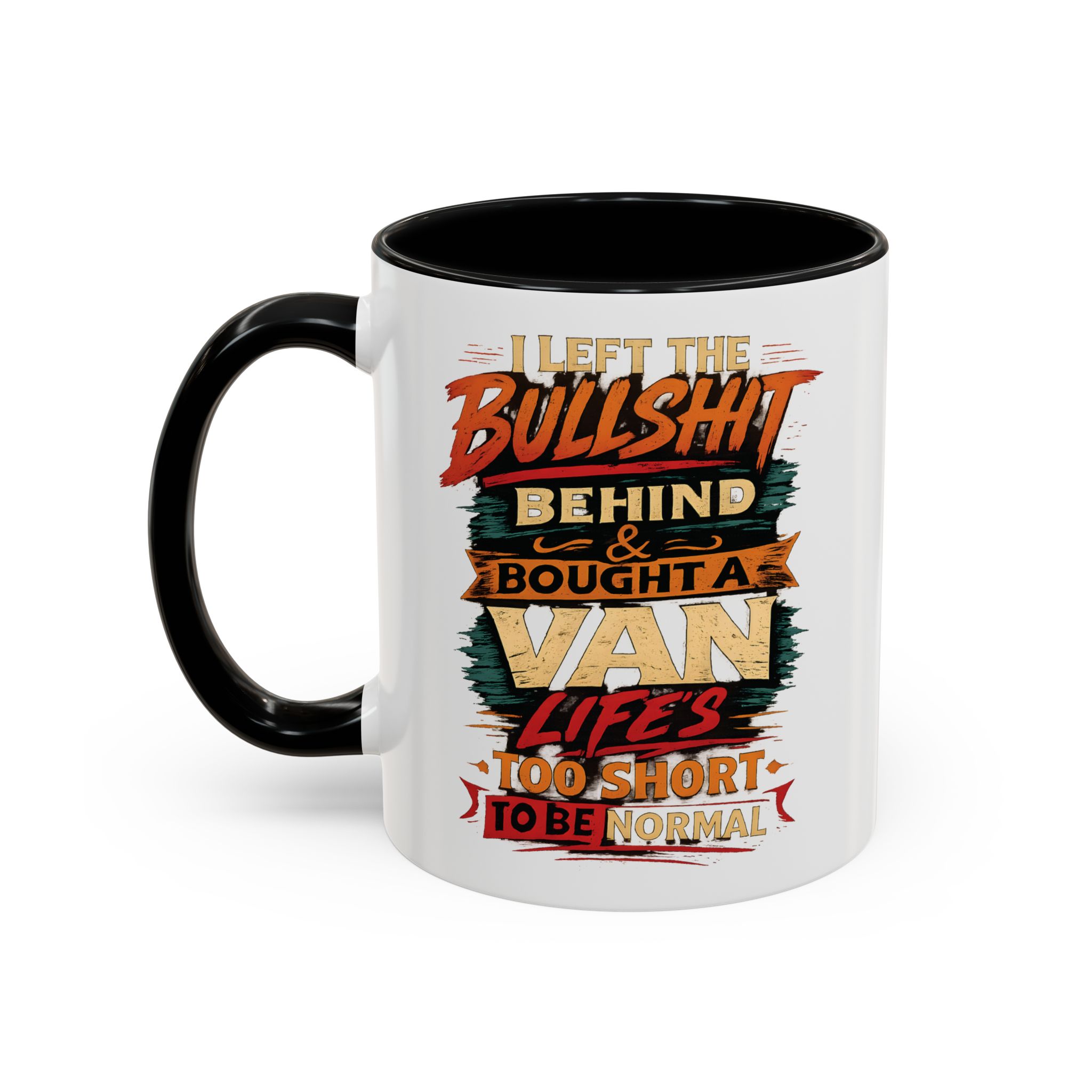 Accent Coffee Mug (11, 15oz) — "I Left The Bullshit" Design F**K-Line