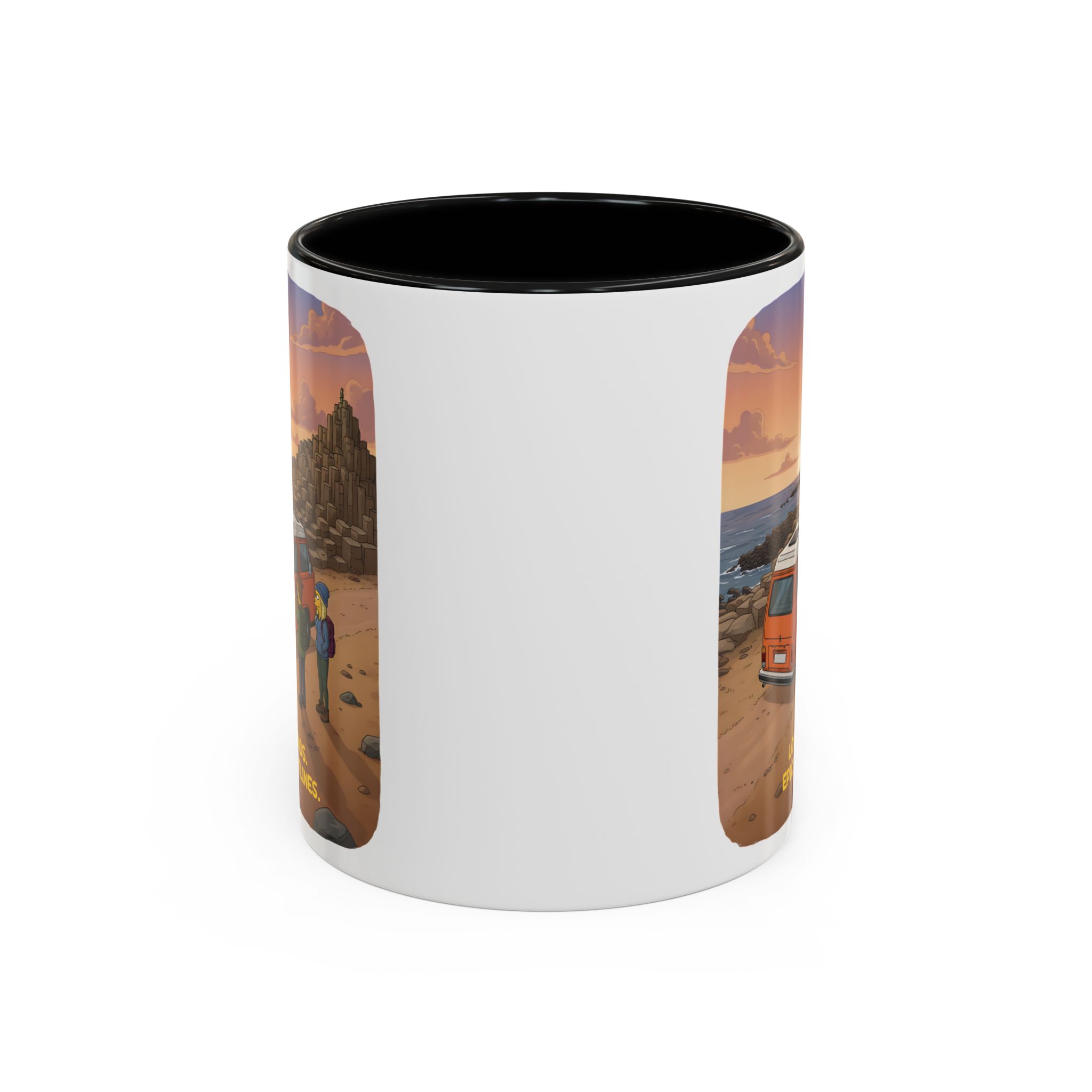 Accent Coffee Mug (11, 15oz) — "Lost Roads Epic Coastlines" Design Sitcom-Line