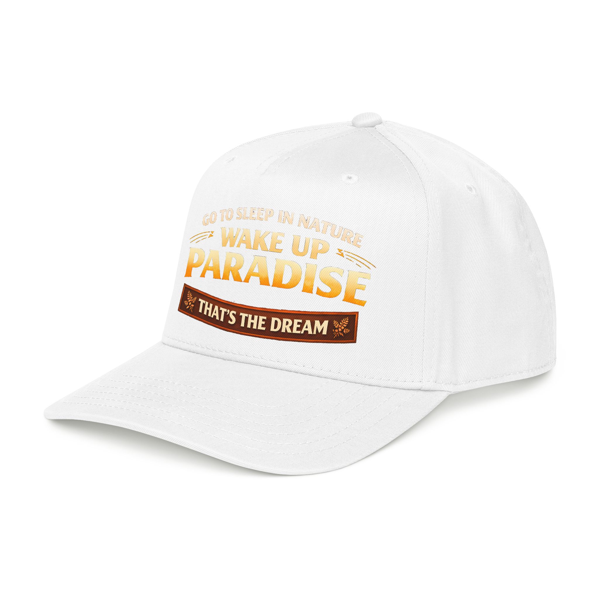 Baseball Cap - "Go sleep Nature-Wake Up Paradise" Design Scenic-Line