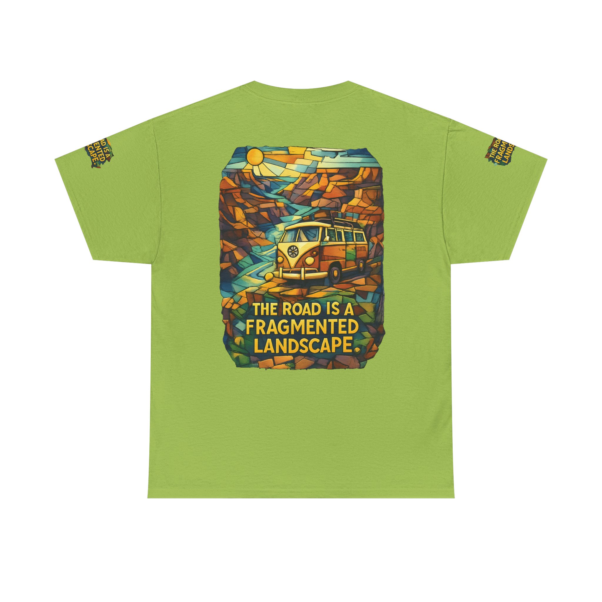 5330107180506237668_2048.jpeg Unisex Heavy Cotton Tee — "The Road Is A Fragmented Landscape" Design Cubic-Line