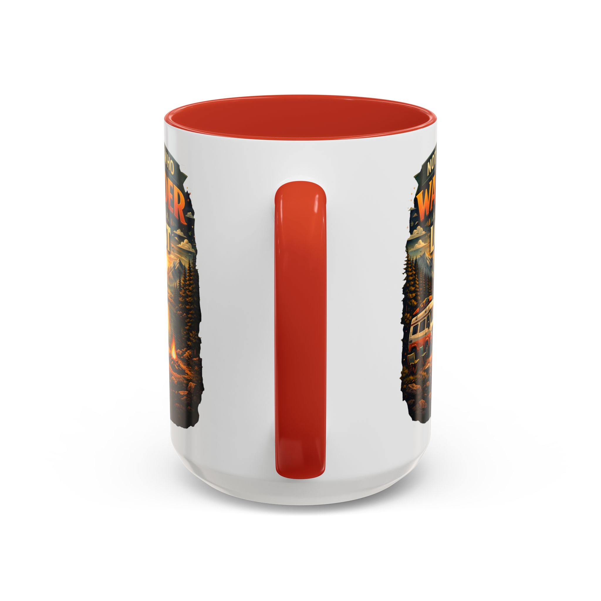 Accent Coffee Mug (11, 15oz) — "Not All Who Wander Are Lost" Design Scenic-Line