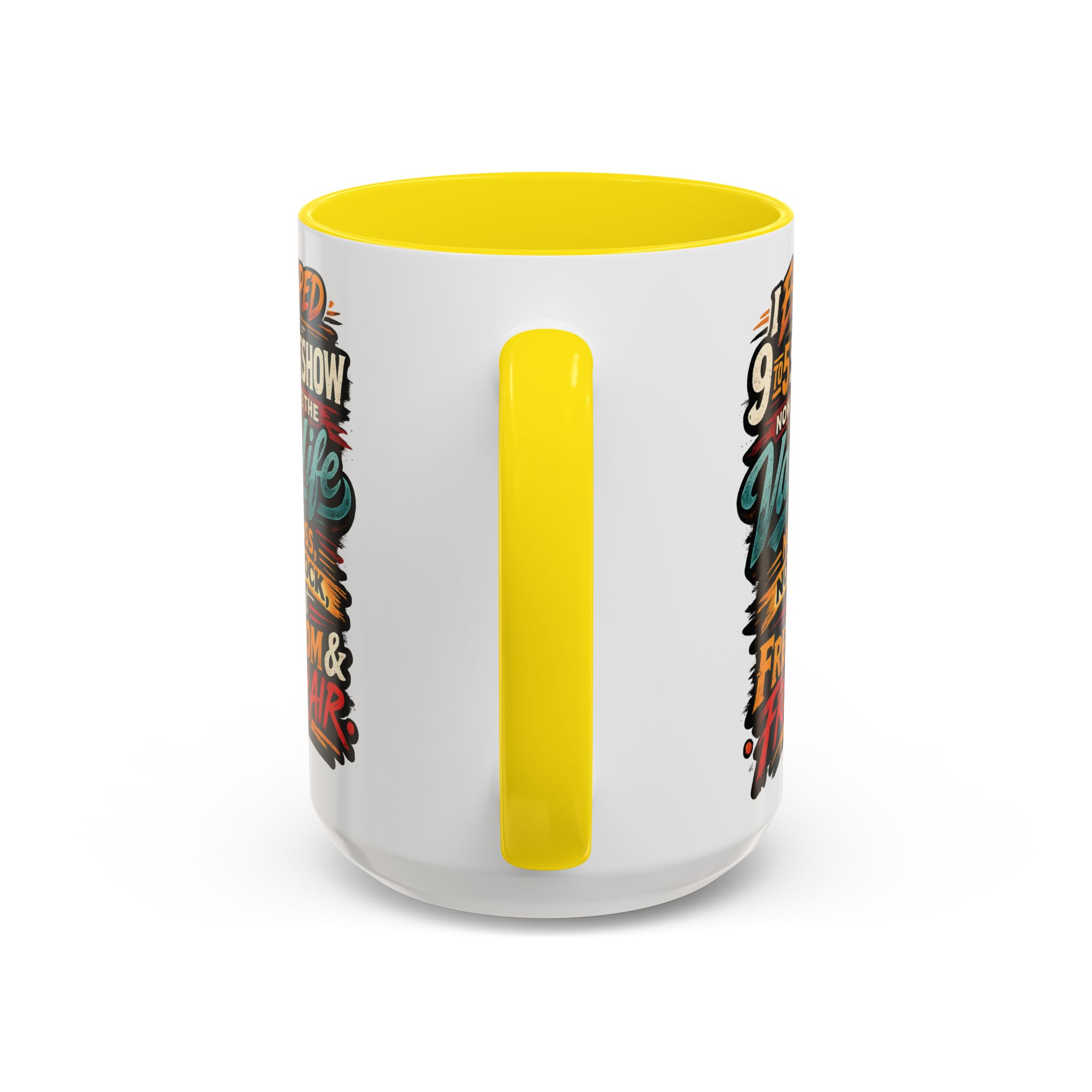 5337873525607386914_2048.jpeg Accent Coffee Mug (11, 15oz) — "I Escaped The 9 To 5" Design F**K-Line