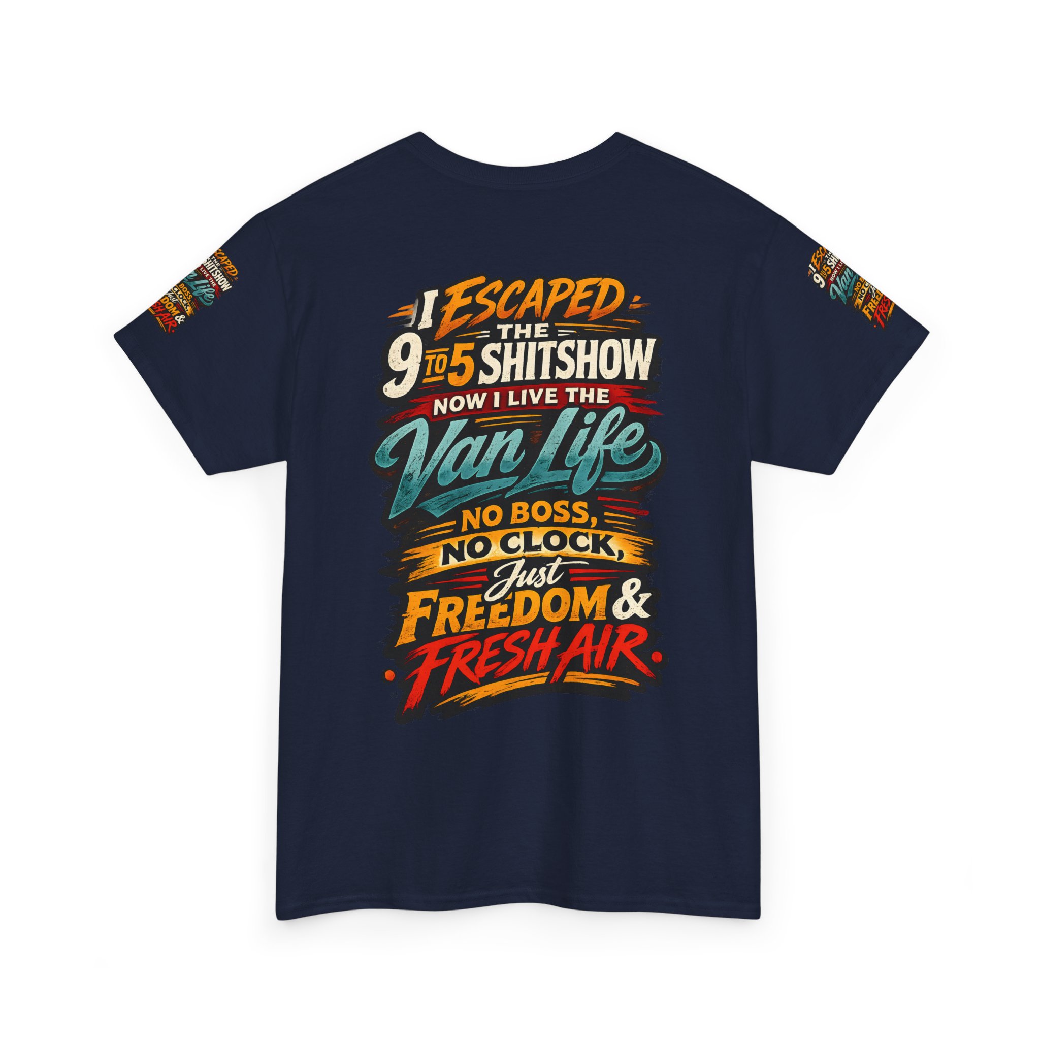 Unisex Heavy Cotton Tee — "I Escaped The 9 To 5" Design F**K-Line