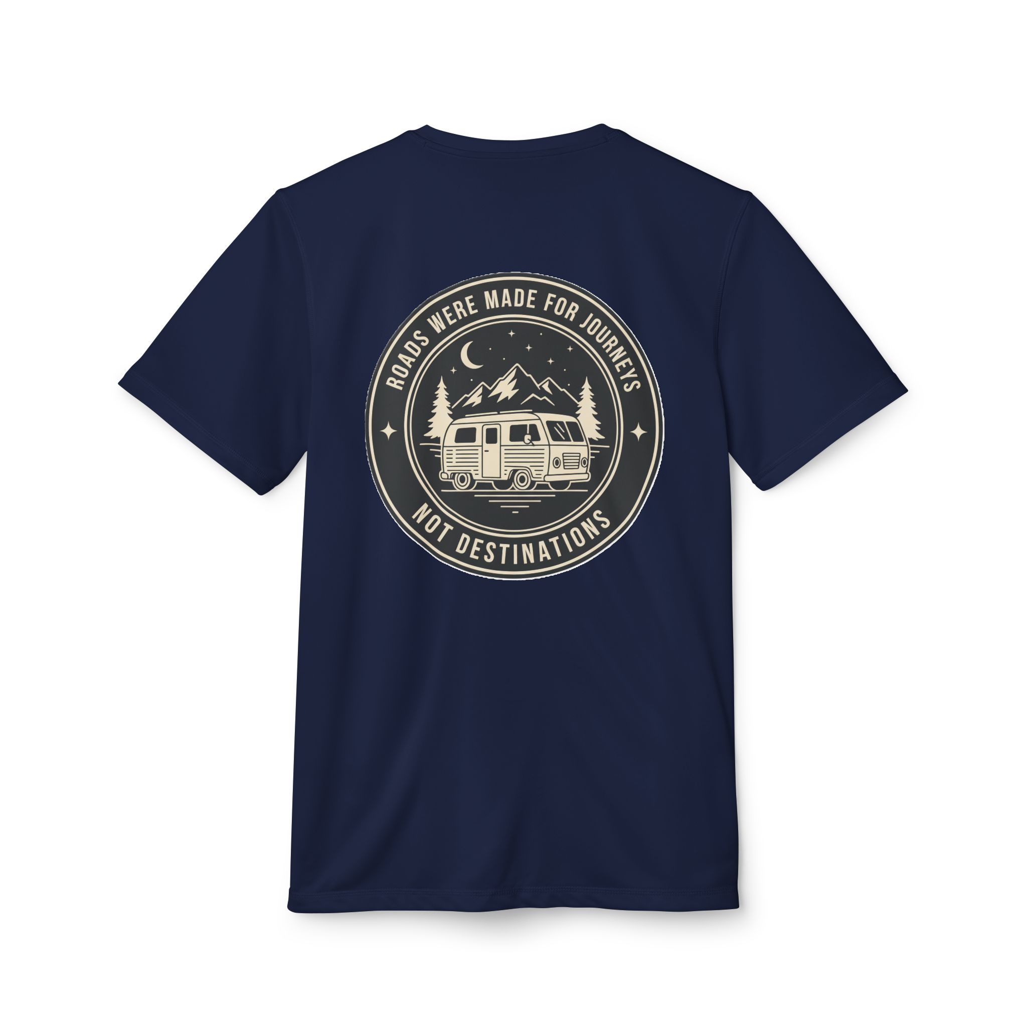 T-Shirt(Adidas) — 'ROAD WHERE MADE FOR JOURNEYS-NOT DESTINATIONS' (font + back printed) Brand Adidas