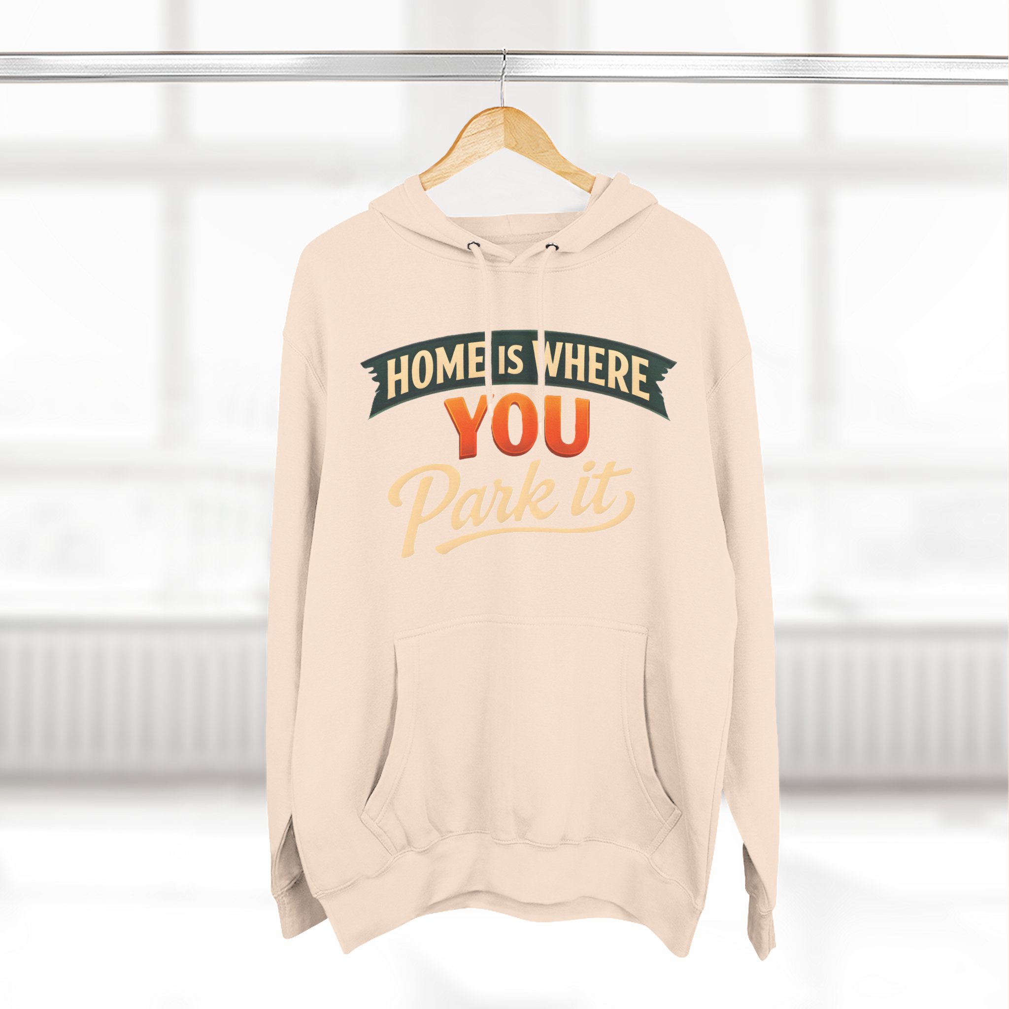 5340289517147644648_2048.jpeg Three-Panel Fleece Hoodie - "Home Is Where You Park It" Design Scenic-Line