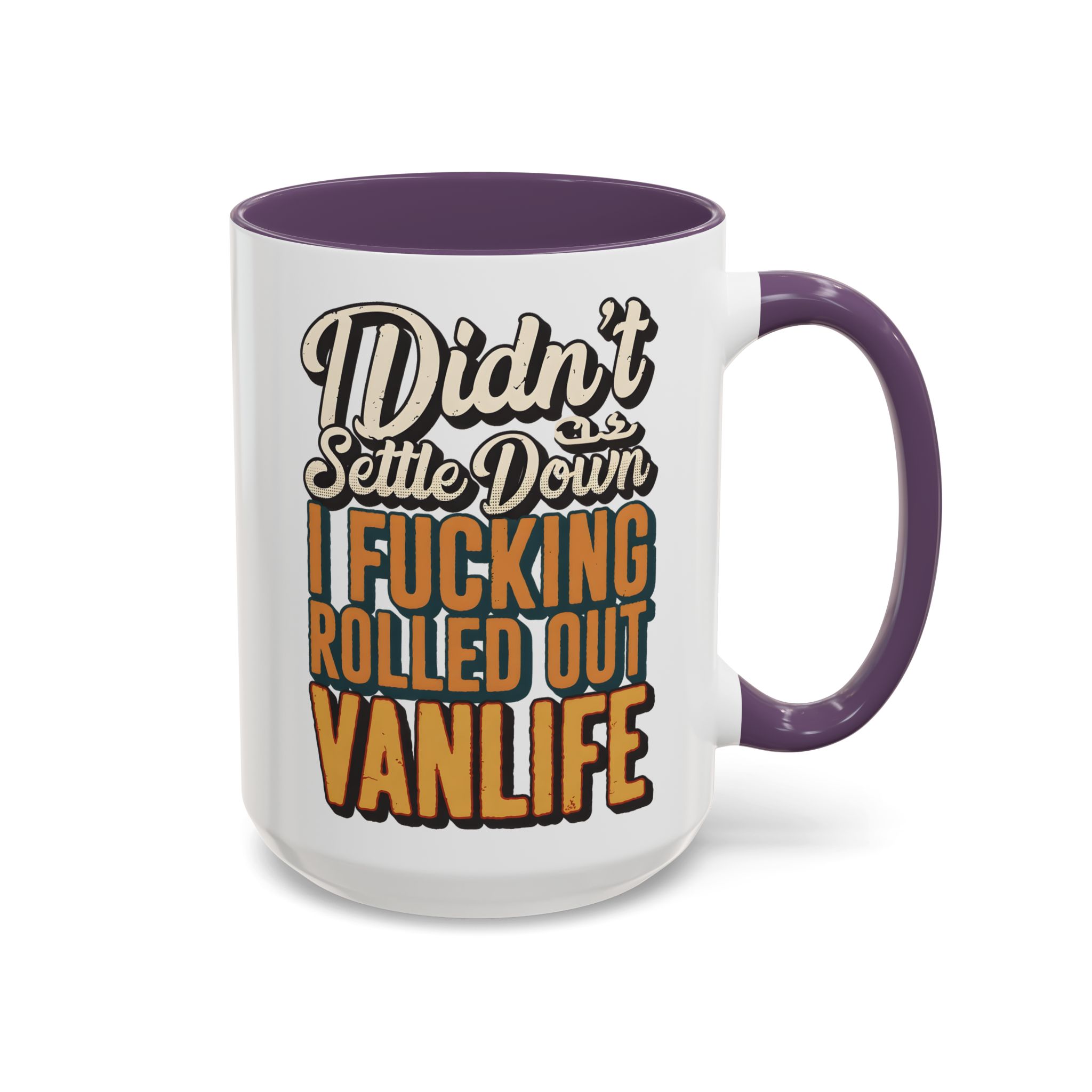 Accent Coffee Mug (11, 15oz) — "Dind´t Settle Down" Design F**K-Line