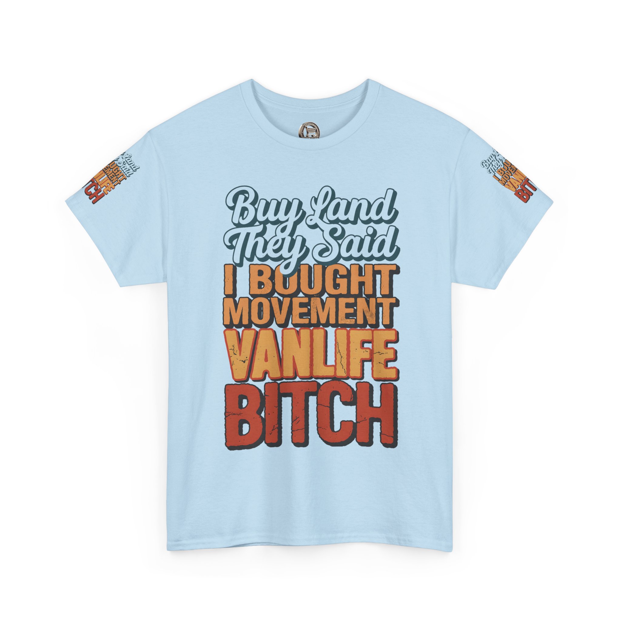 Unisex Heavy Cotton Tee — "Buy Land They Said" Design F**K-Line