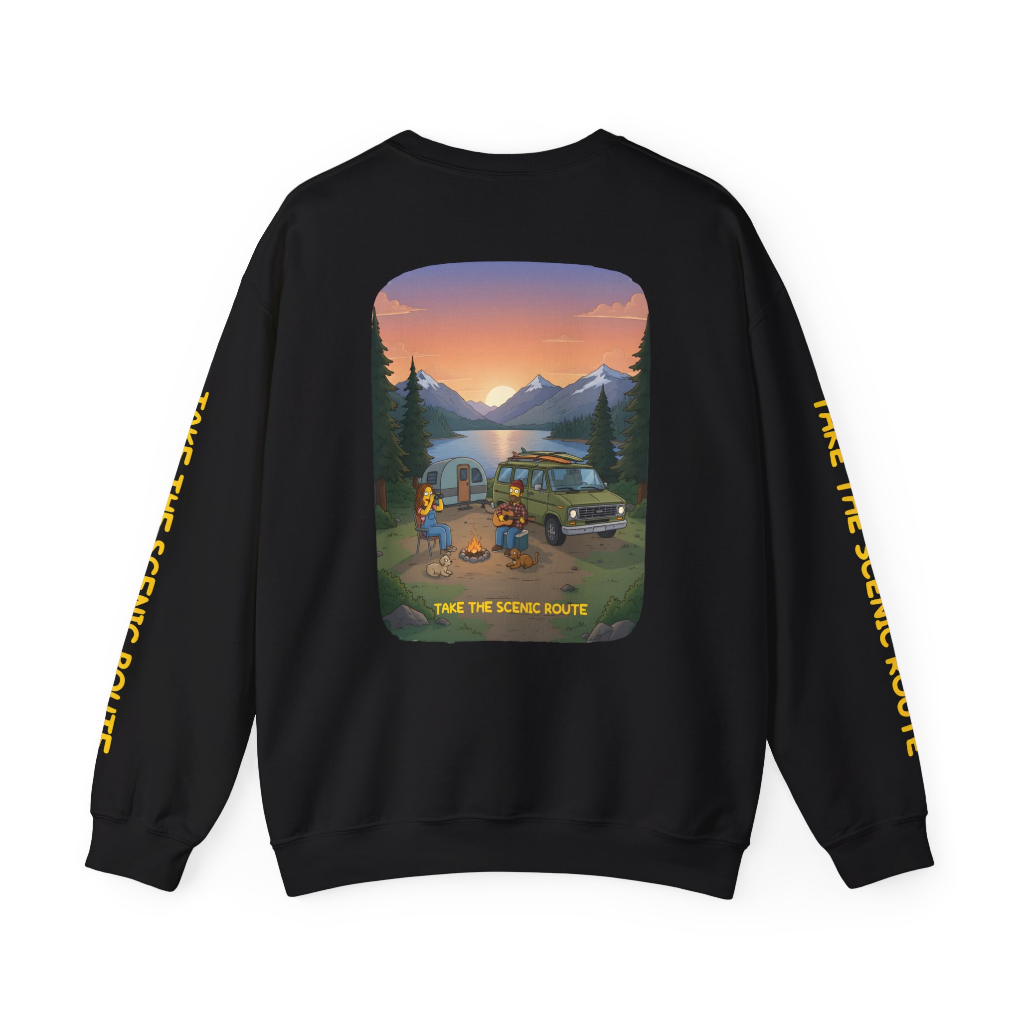 Unisex Heavy Blend™ Crewneck Sweatshirt — "Take The Scenic Route" Design Sitcom-Line