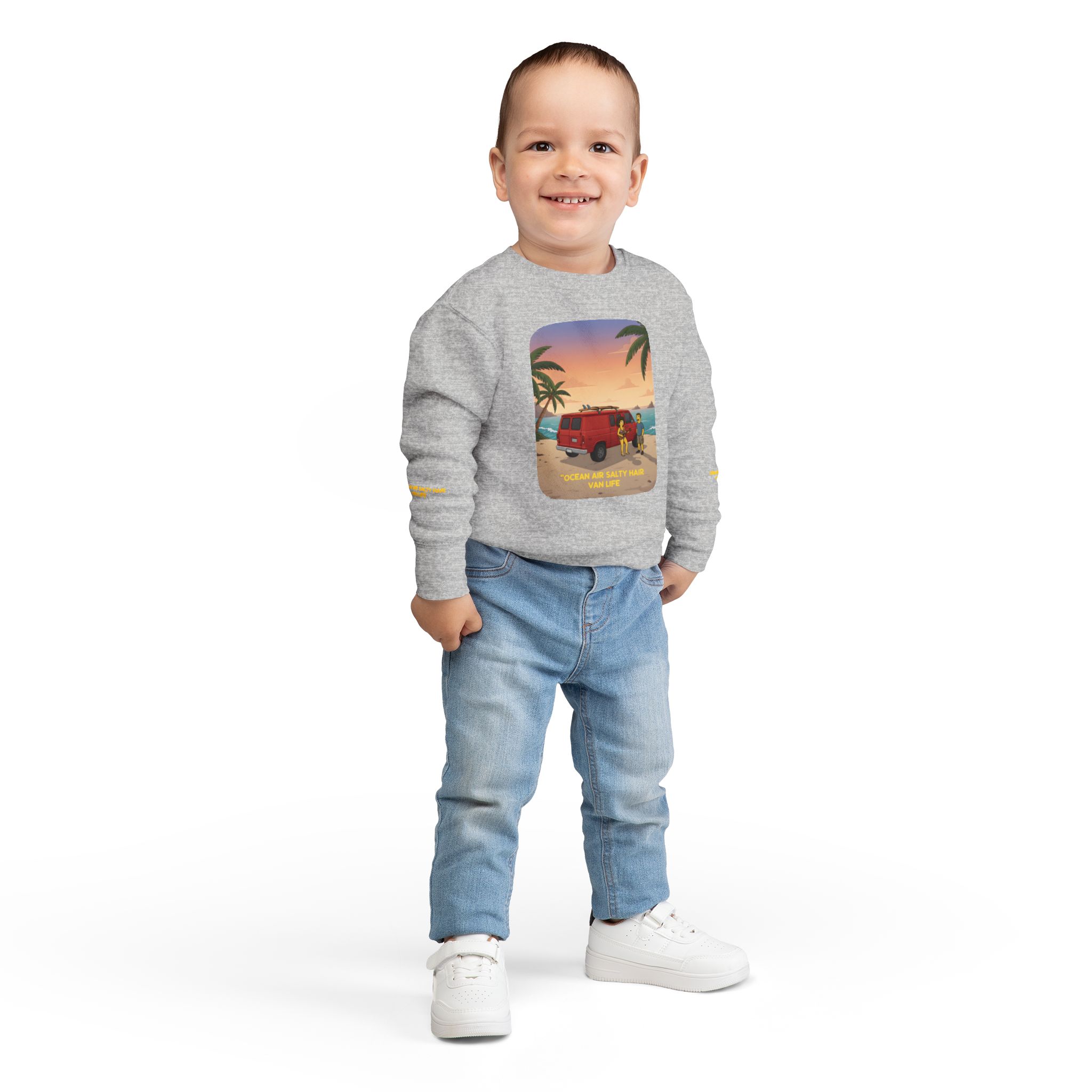 Toddler Sweatshirt - "Ocean Air Salty Hair Van Life" (Design Sitcom-Line)