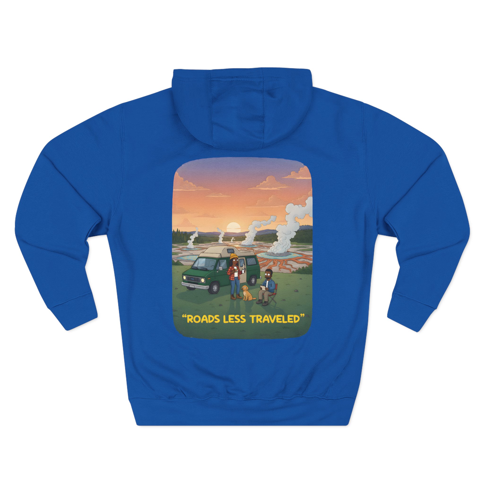 Three-Panel Fleece Hoodie - "Roads Less Traveled" Design Sitcom-Line