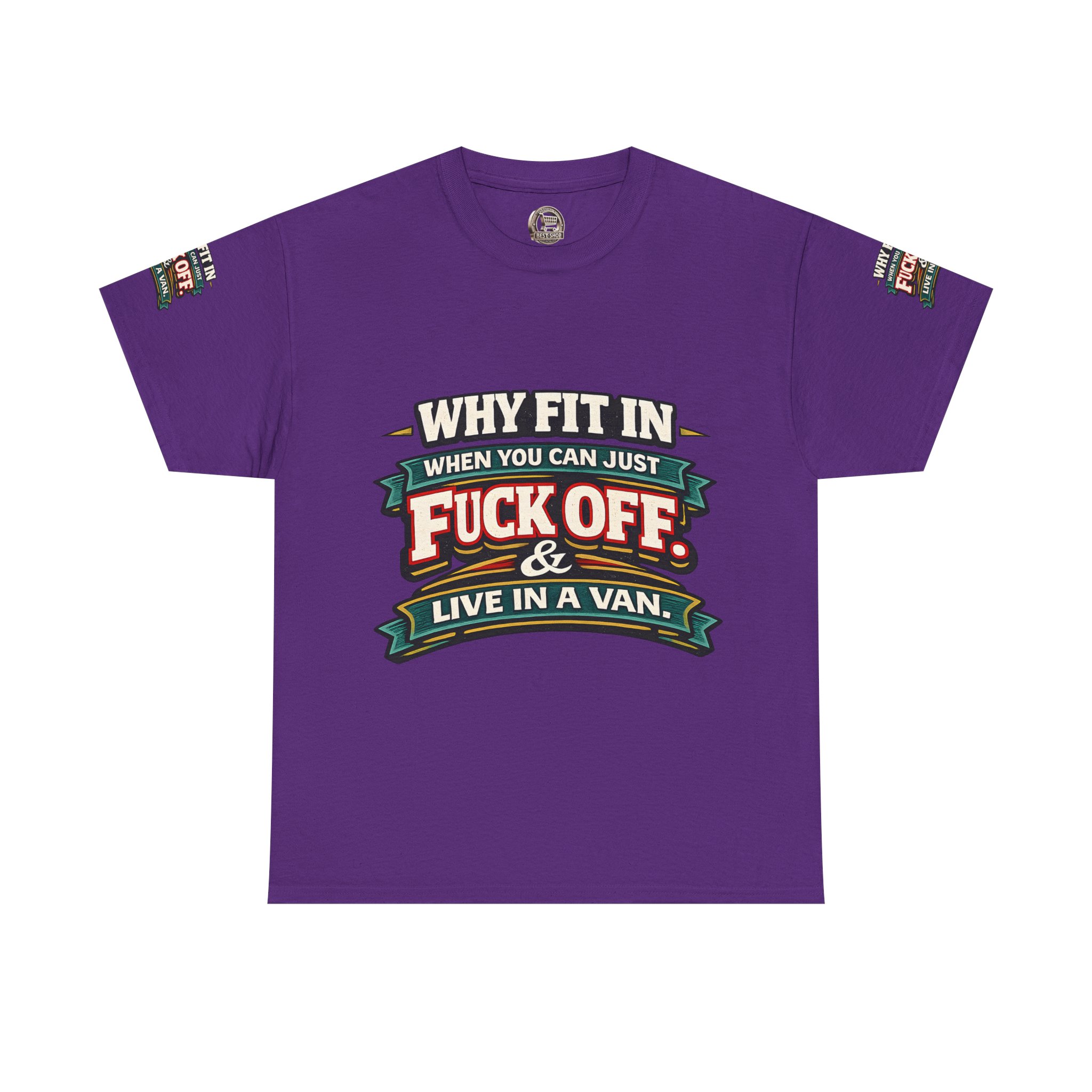 Unisex Heavy Cotton Tee — "Why Fit In" Design F**K-Line