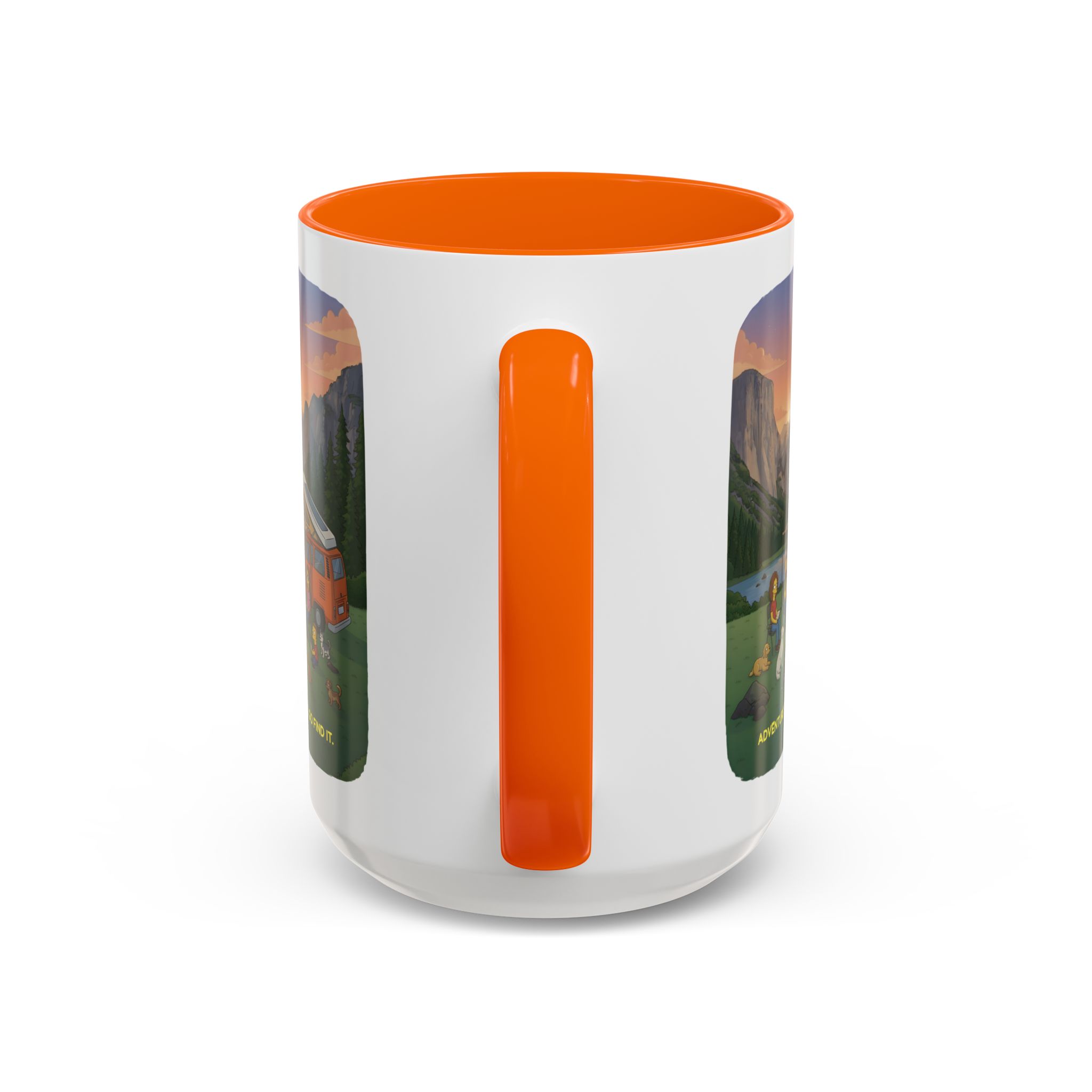 Accent Coffee Mug (11, 15oz) — "Adventure Awaits-Go Find It"" Design Sitcom-Line