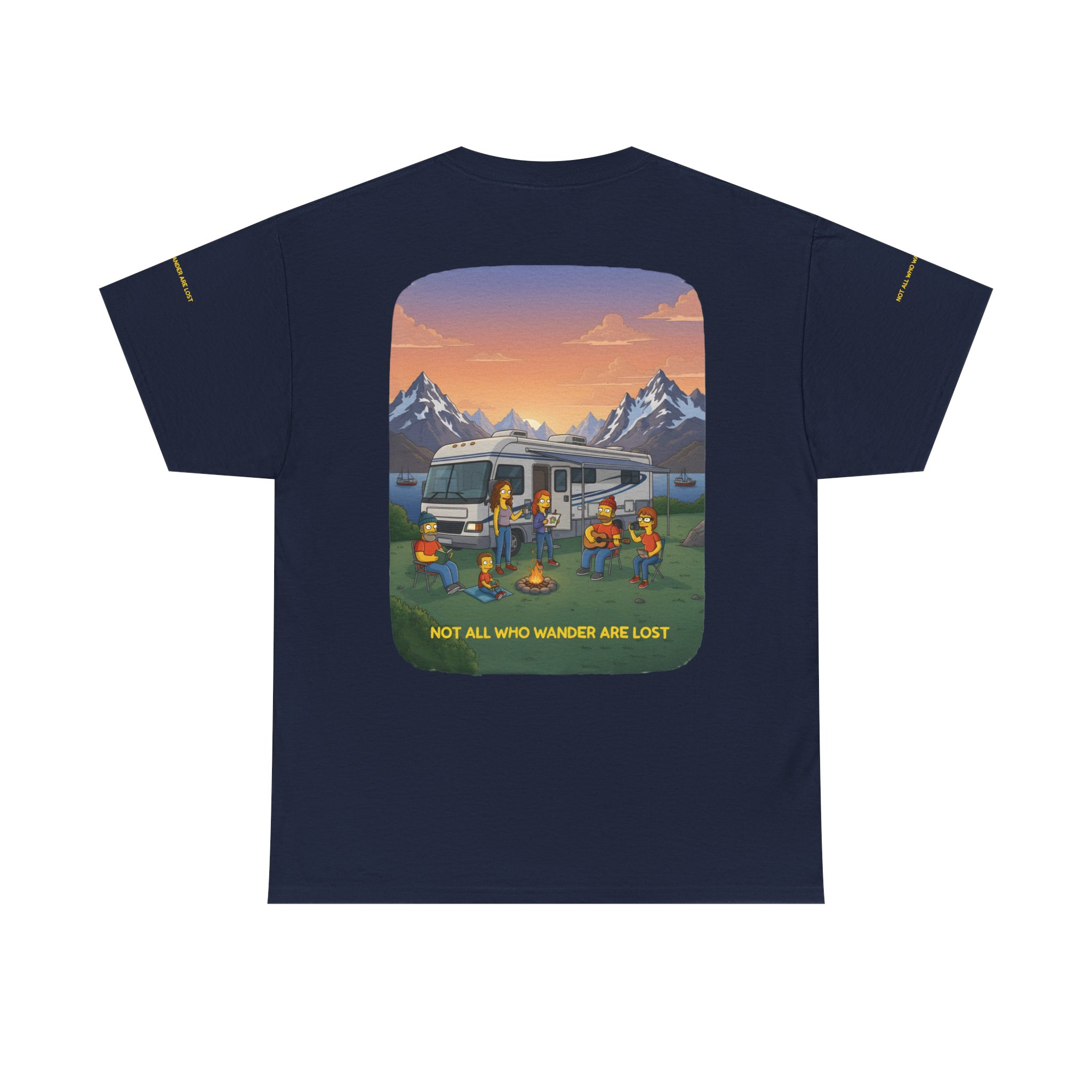 Unisex Heavy Cotton Tee — "Not All Who Wander Are Lost" Design Sitcom-Line