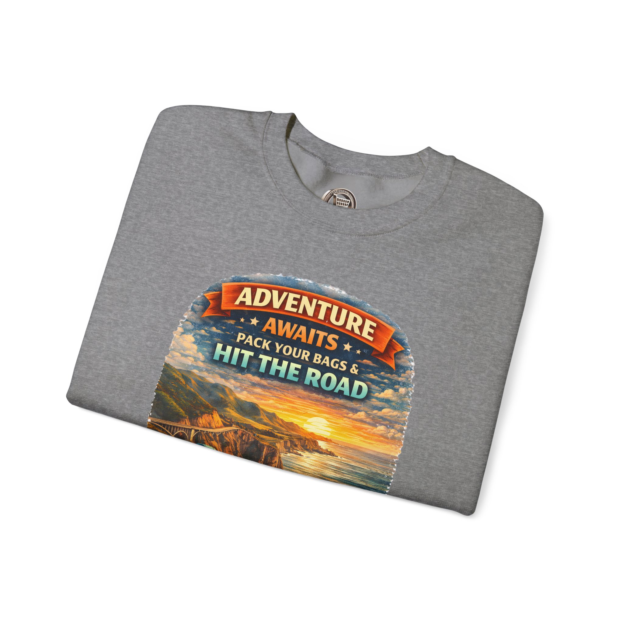 5364643210911922865_2048.jpeg Unisex Heavy Blend™ Crewneck Sweatshirt — "Adventure Awaits-Pack Your Bags" Design Scenic-Line