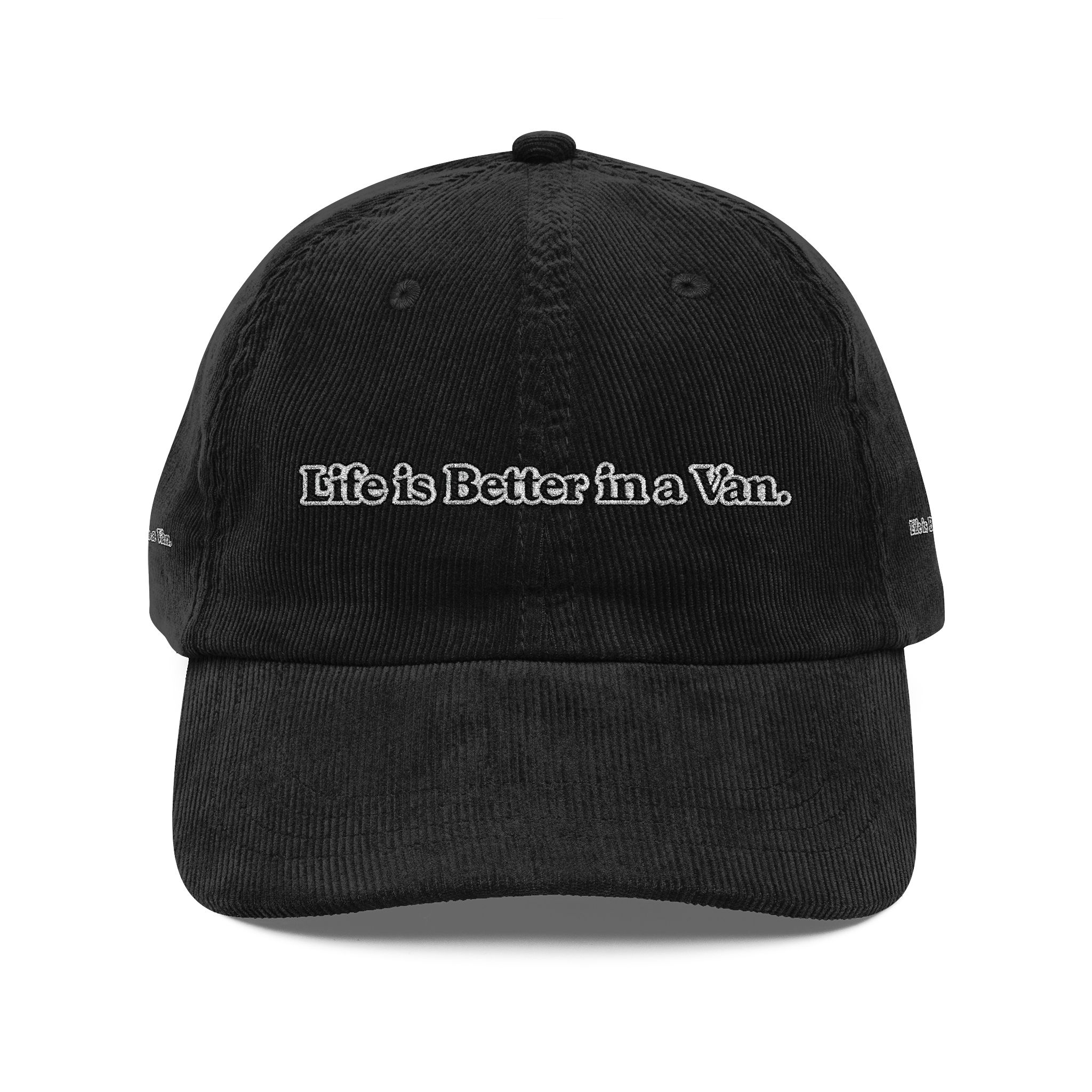 Vintage Corduroy Cap (Embroidery) — "Life Is Better In A Van" Embroidered Hat