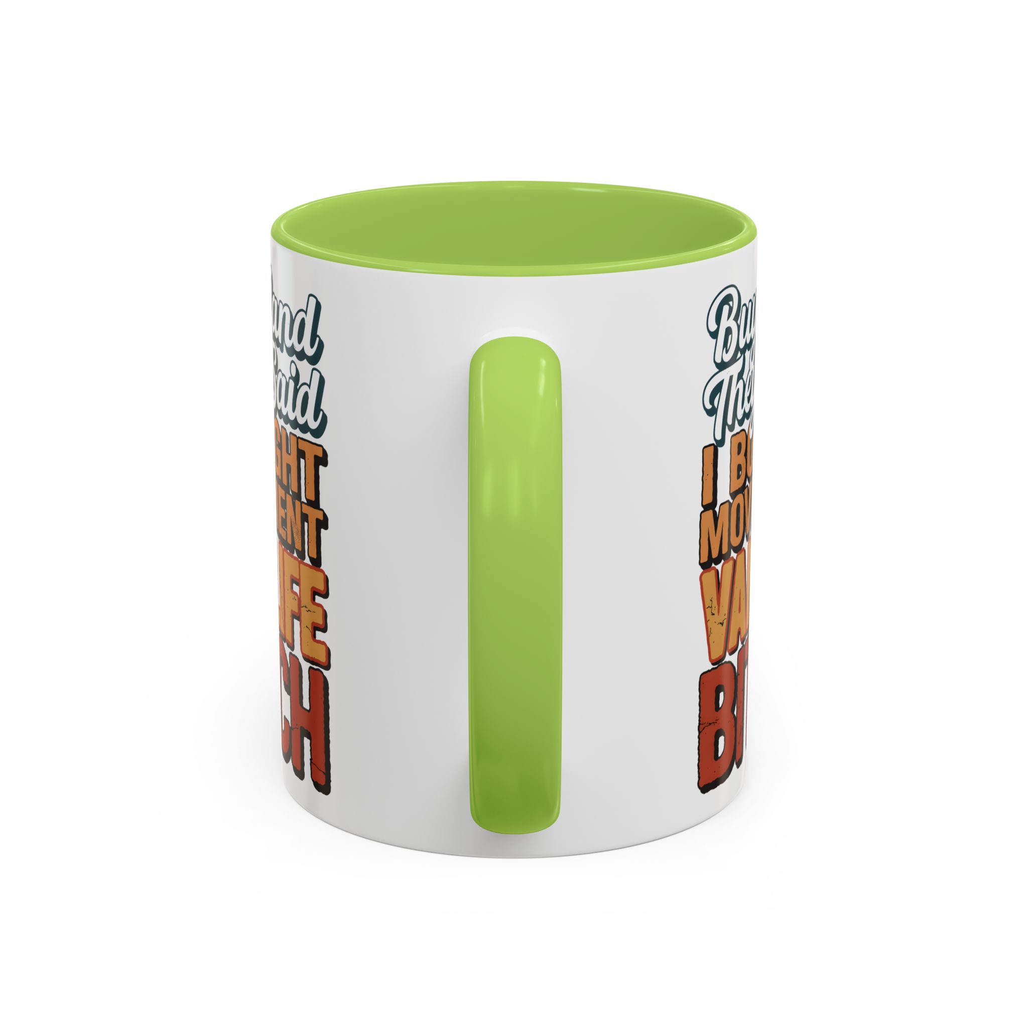 Accent Coffee Mug (11, 15oz) — "Buy Land They Said" Design F**K-Line