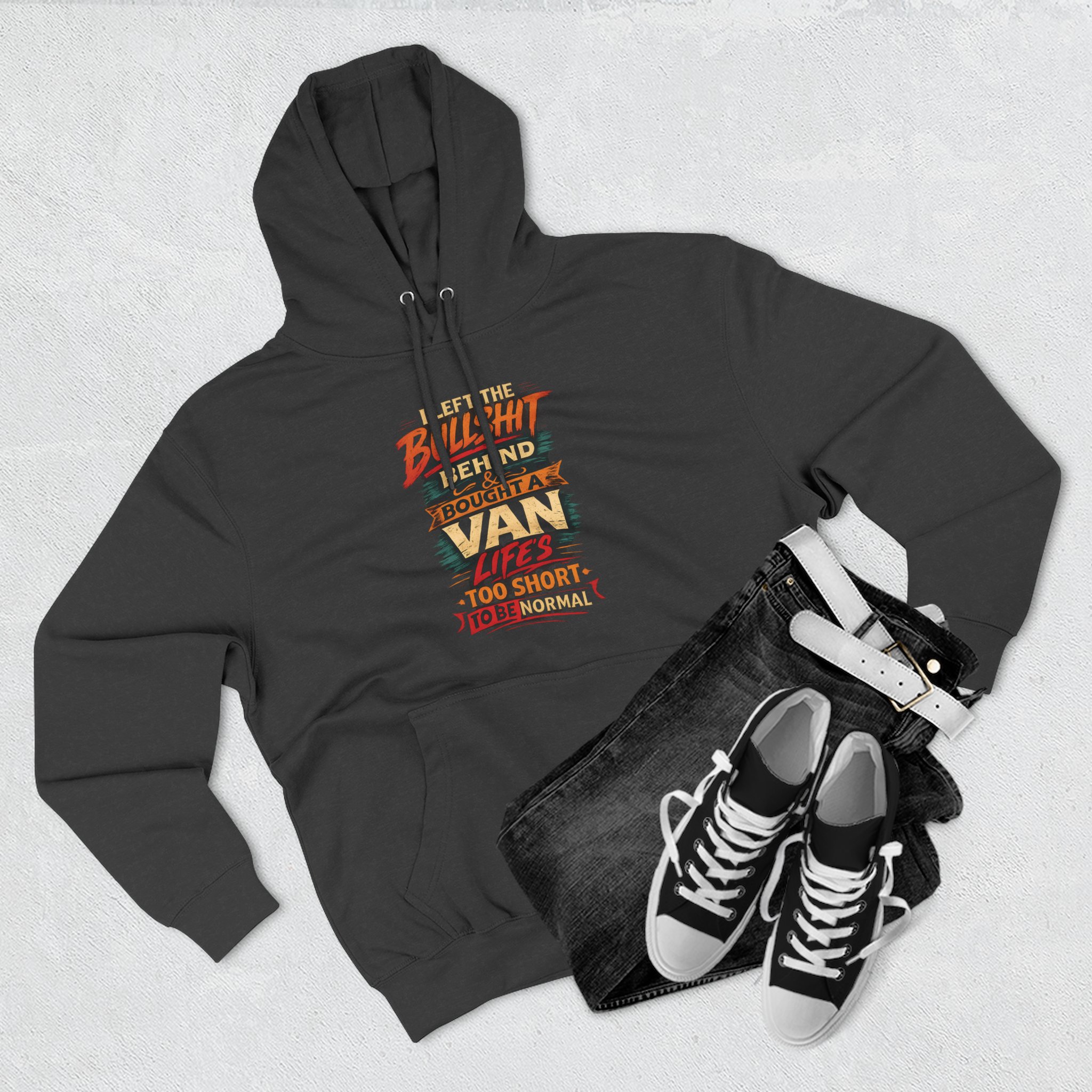 Three-Panel Fleece Hoodie - "I Left The Bullshit" Design F**K-Line