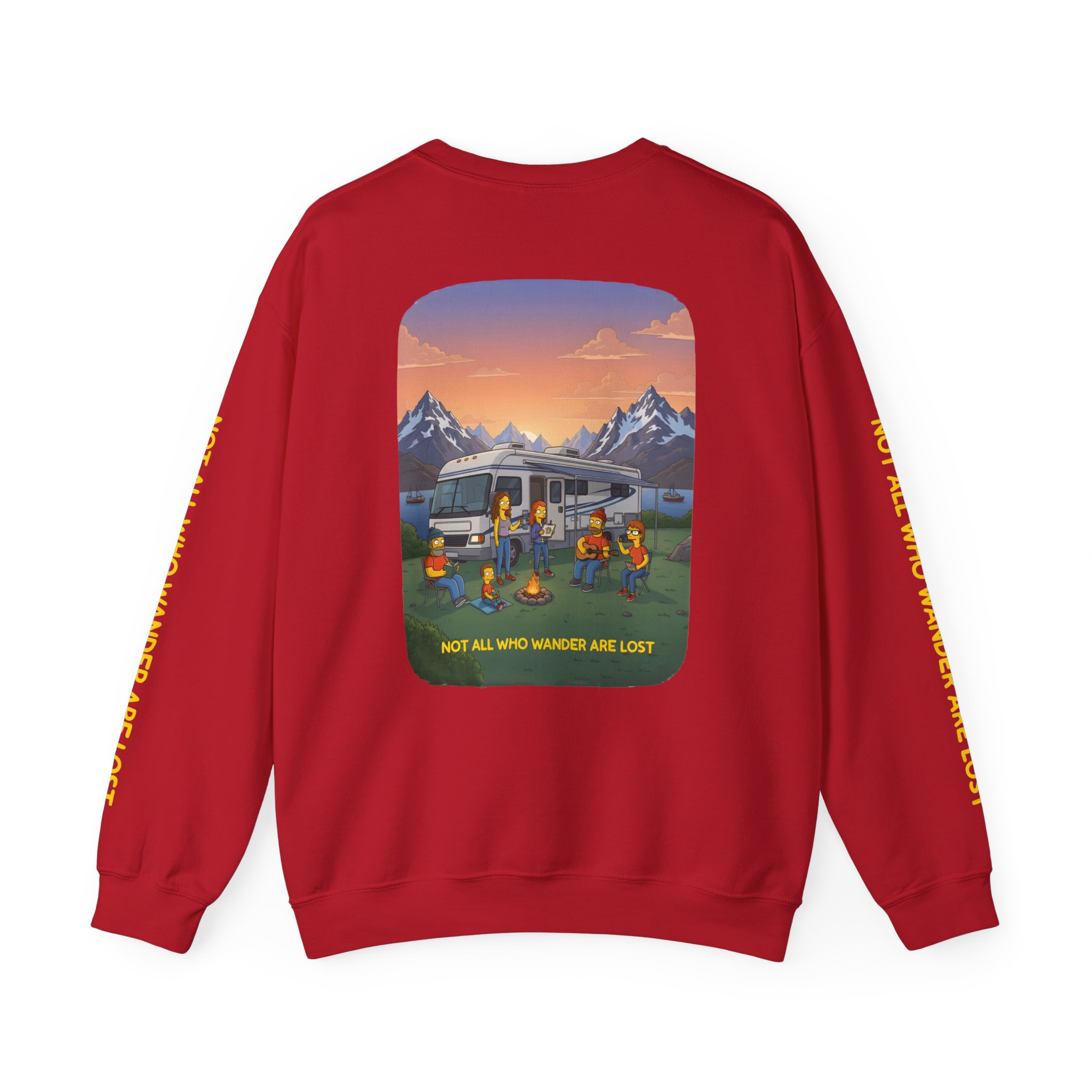 Unisex Heavy Blend™ Crewneck Sweatshirt — "Not All Who Wander Are Lost" Design Sitcom-Line