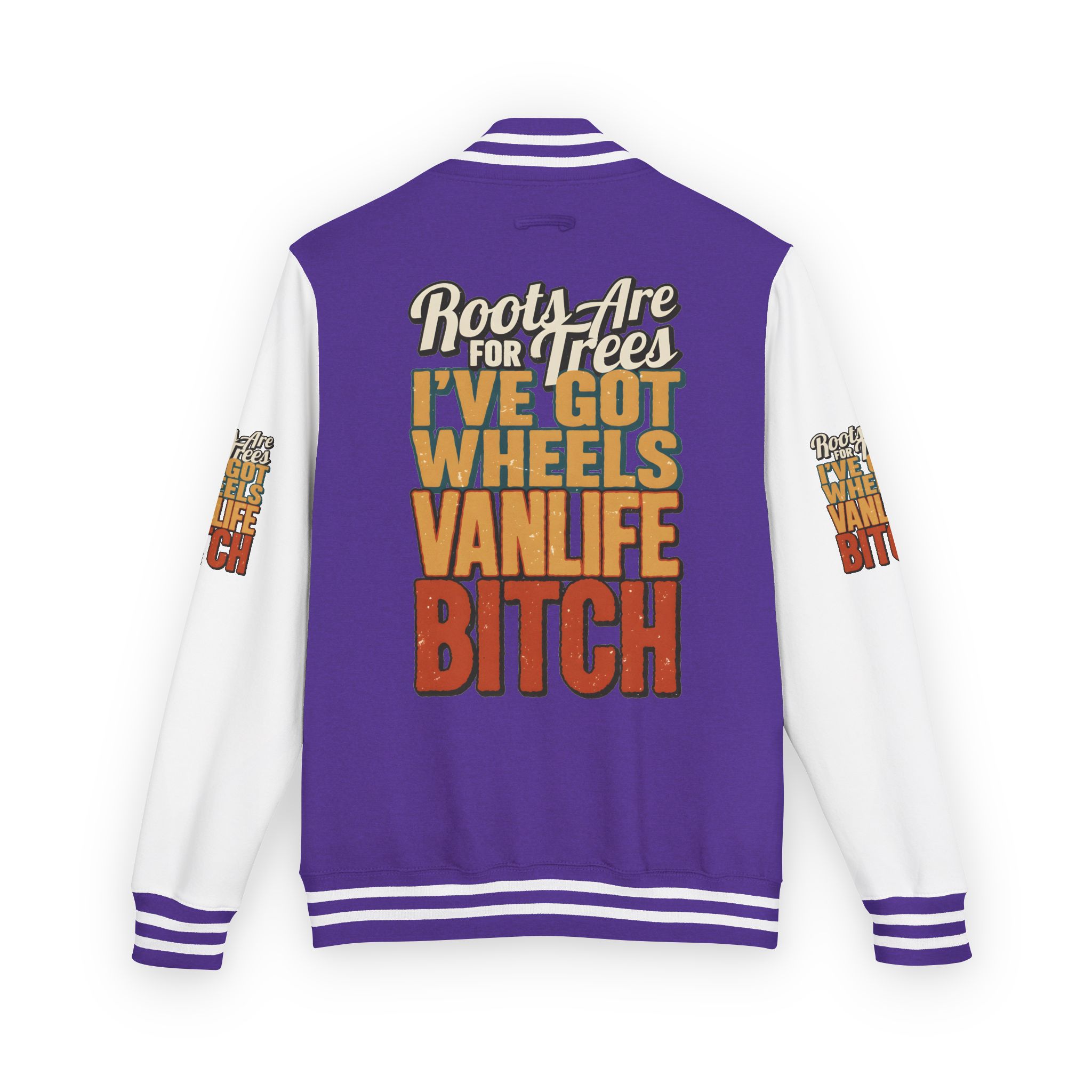 Unisex Heavyweight Letterman Jacket — "Roots Are For Trees" Design F**K-Line